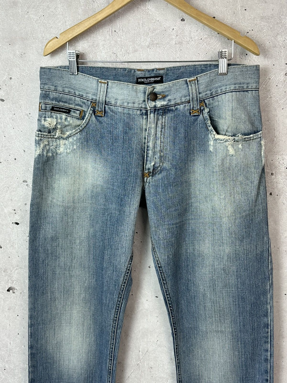 Dolce & Gabbana DG Vintage Dolce&Gabbana Loose Distressed Cotton Logo Jeans Size US 34 / EU 50 - 3 Thumbnail