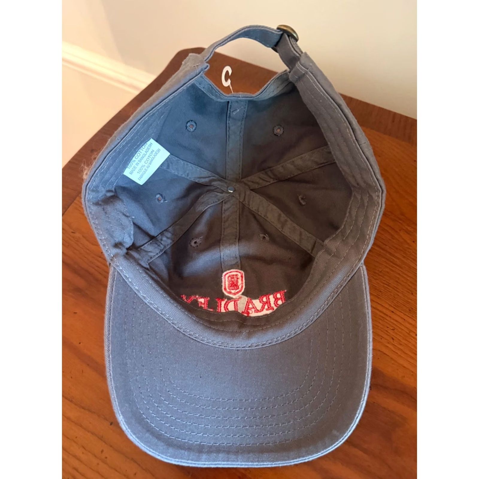 Vintage Bradley University Braves BU Strapback Cap Gray Mens Adjustable Hat NWOT EUC Size ONE SIZE - 4 Thumbnail