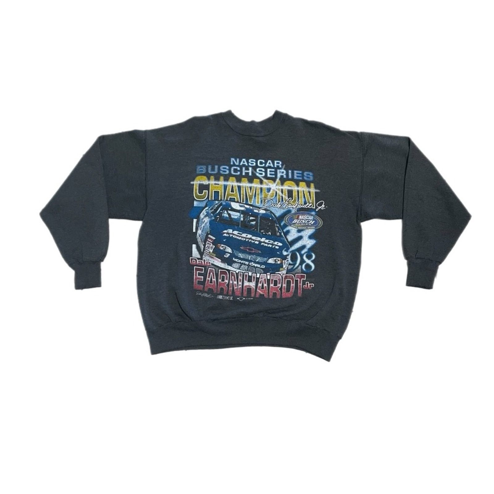 Vintage Vintage 90s NASCAR Dale Earnhardt Busch Champion Sweatshirt Size US XL / EU 56 / 4 - 1 Thumbnail