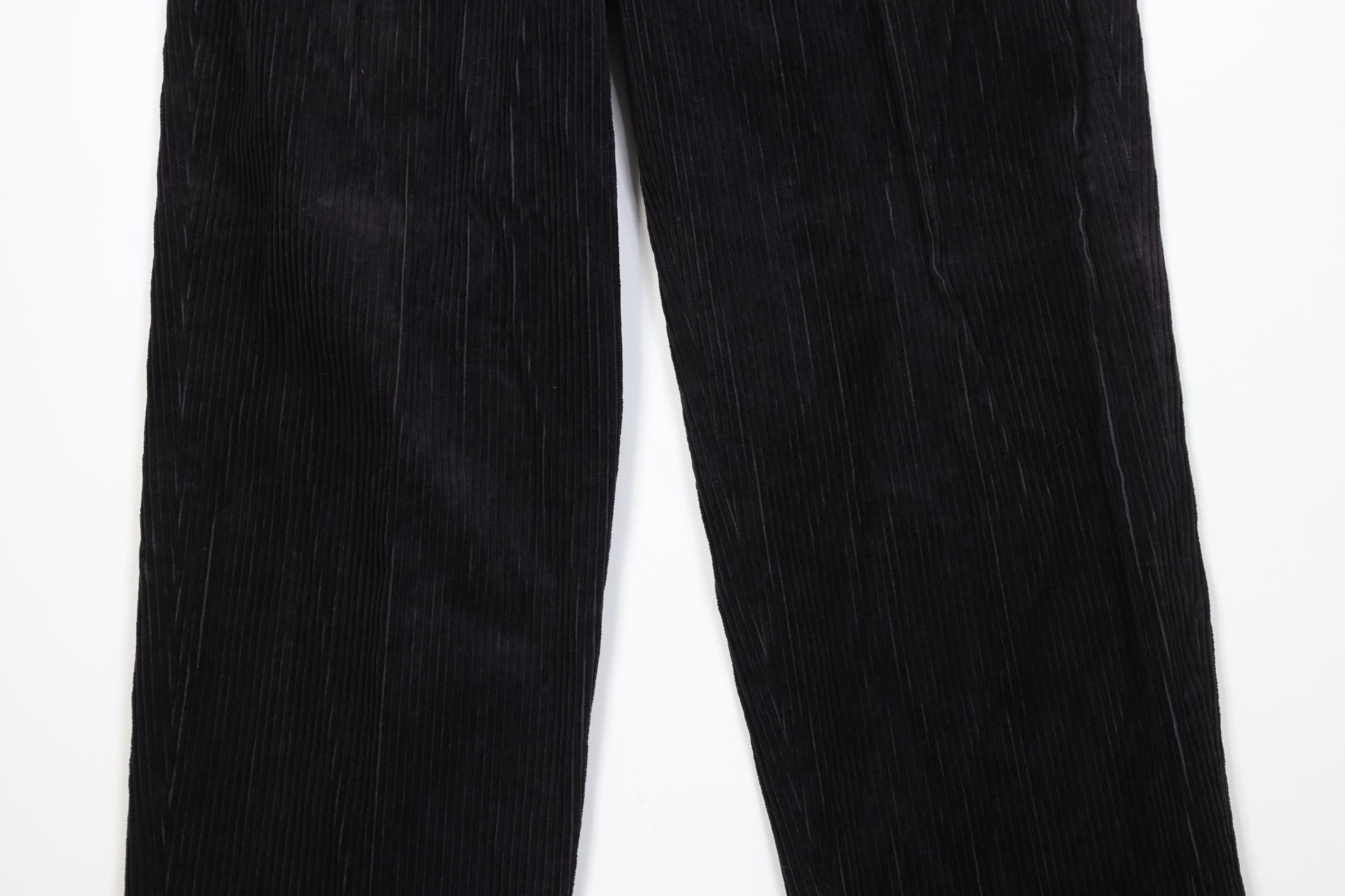 Vintage Vintage 90s Streetwear Wide Leg Corduroy Chino Pants Black Size US 34 / EU 50 - 3 Thumbnail