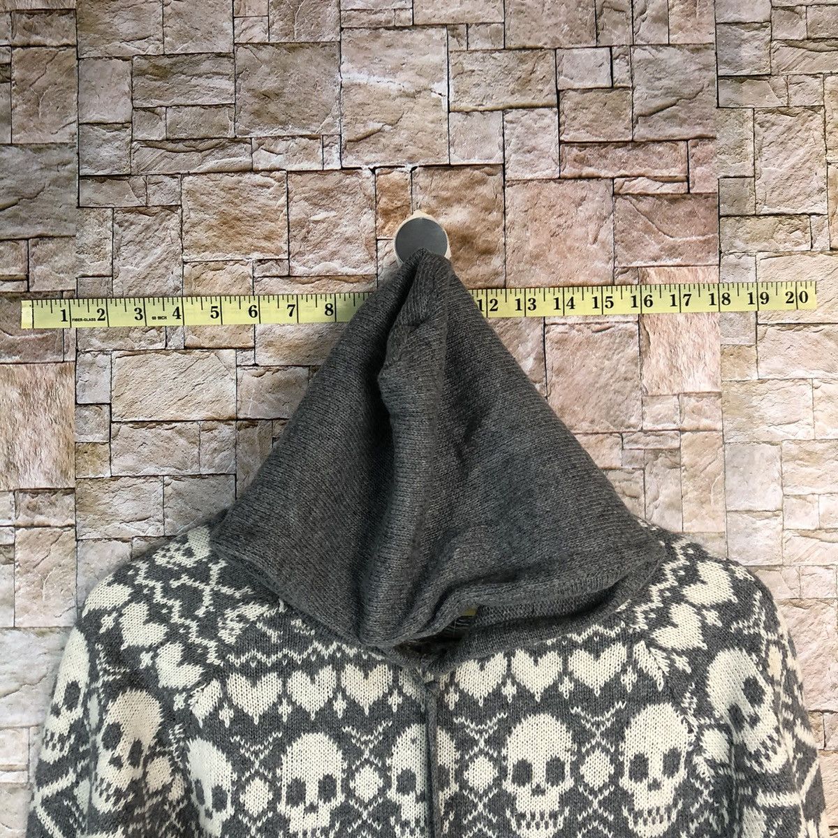 Japanese Brand S.I.D skull Grey Hoodie knitwear sweater #A518 Size S / US 4 / IT 40 - 4 Thumbnail