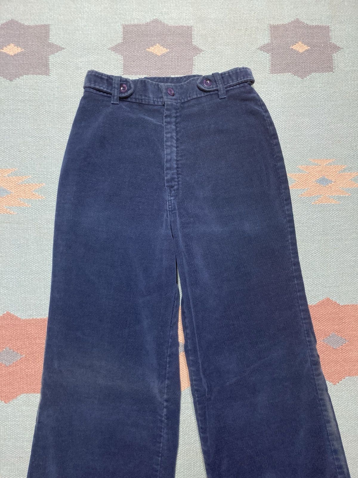 Vintage 70s bell bottom flare pants brush velour corduroy 9/10 25x32 Size 25" / US 0 / IT 36 - 3 Thumbnail