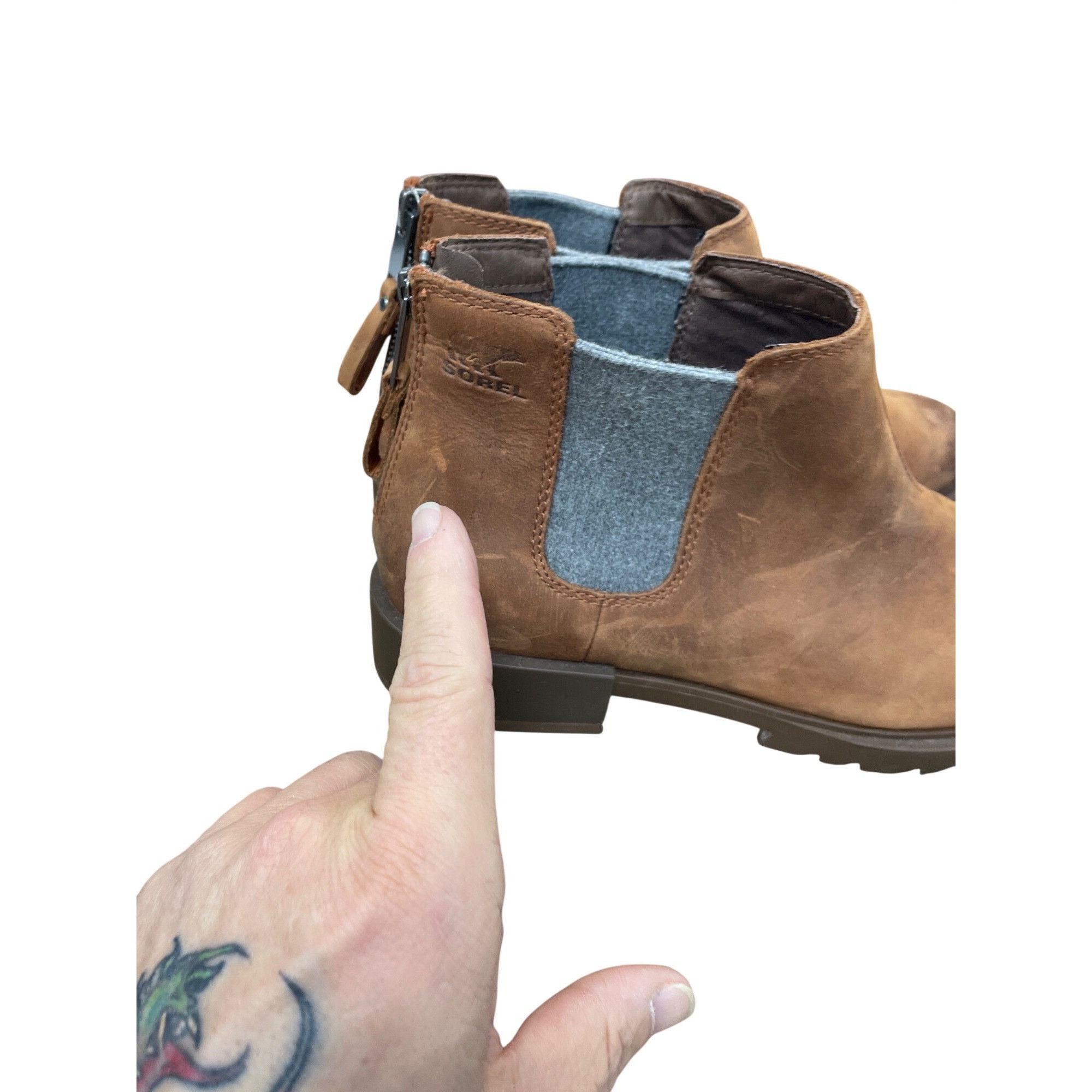 SOREL Sorel Womans brown leather ankle waterproof boots Sz 9.5 SKU Size US 9.5 / IT 39.5 - 15 Thumbnail
