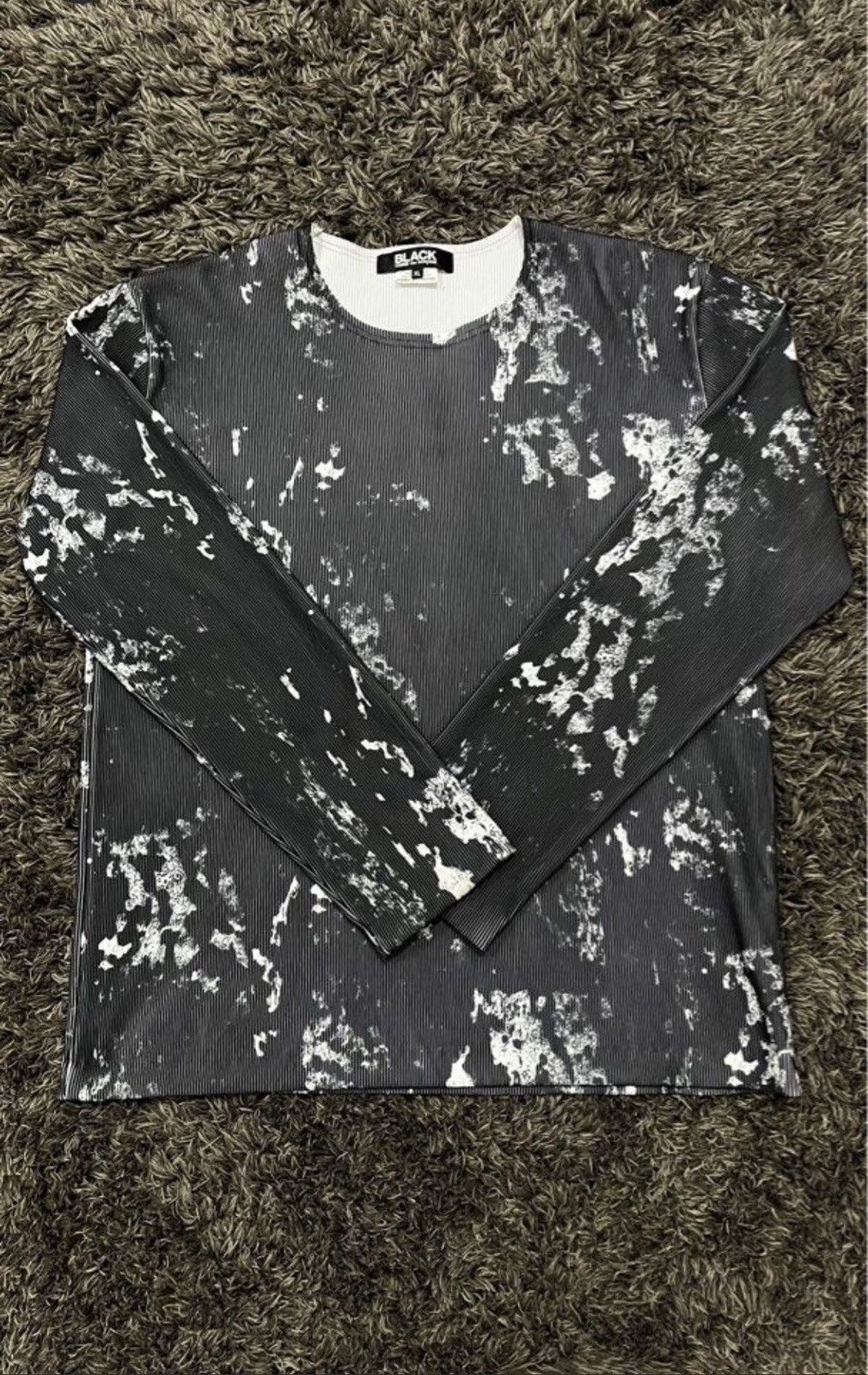 Comme des Garcons COMME DES GARCONS (CDG) BLACK WHITE SPLATTERED POLYESTER Size US XL / EU 56 / 4 - 1 Thumbnail