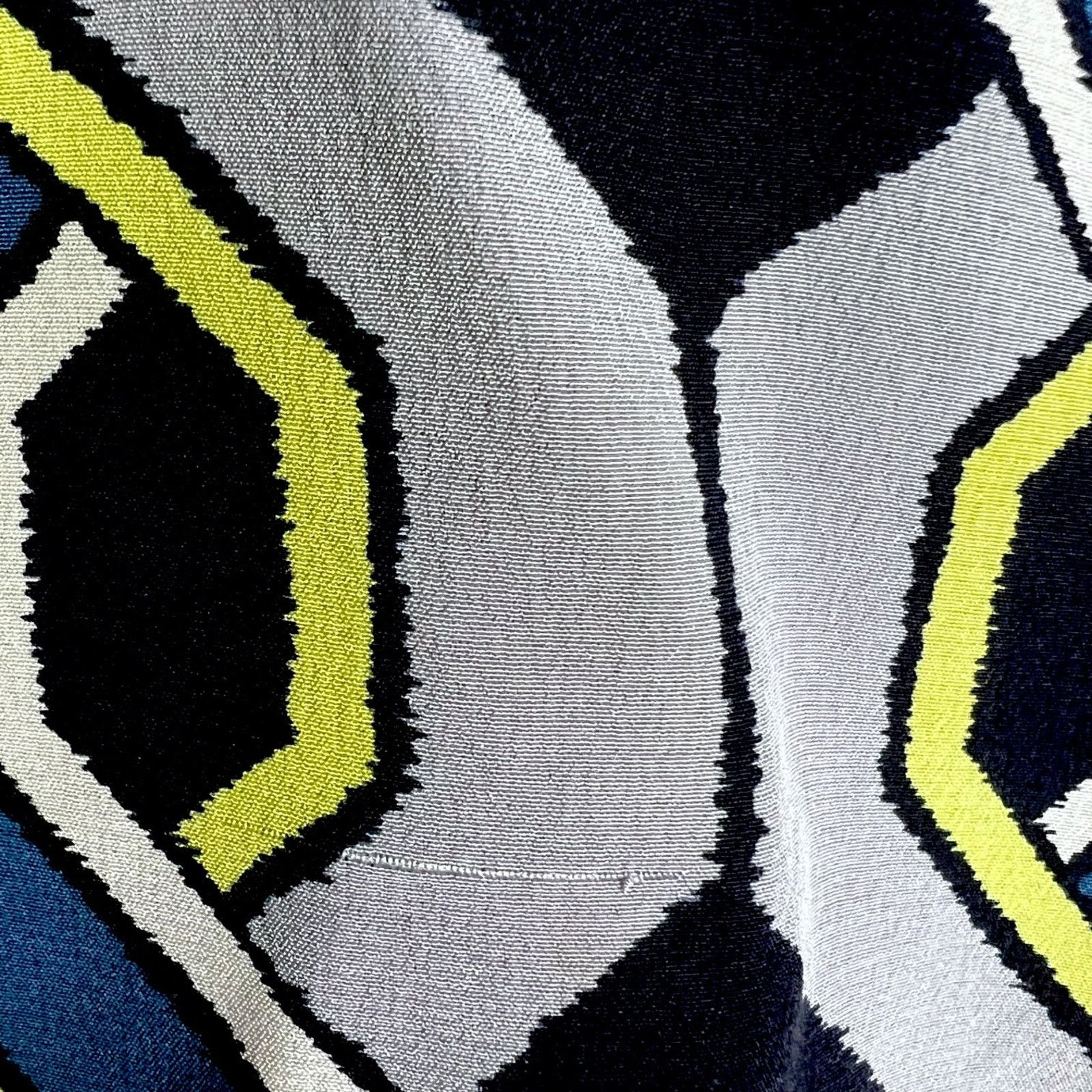 Trina Turk Trina Turk Geometry Pattern Blue Silk Blouse- L -$248 Retail Size L / US 10 / IT 46 - 5 Thumbnail