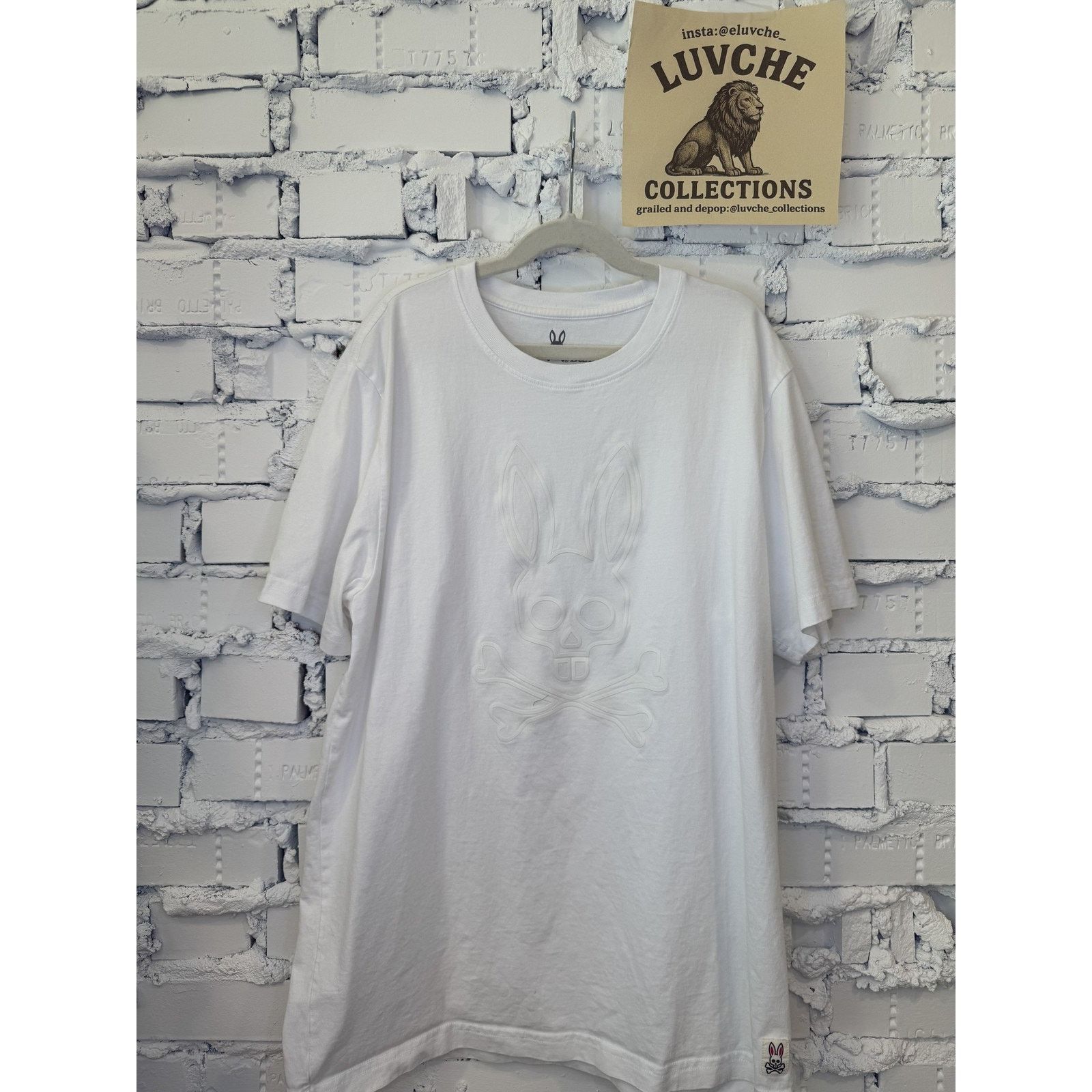 Psycho Bunny Psycho Bunny Shir White Pima Cotton Embossed Skull Bunny Tee Size US L / EU 52-54 / 3 - 1 Thumbnail