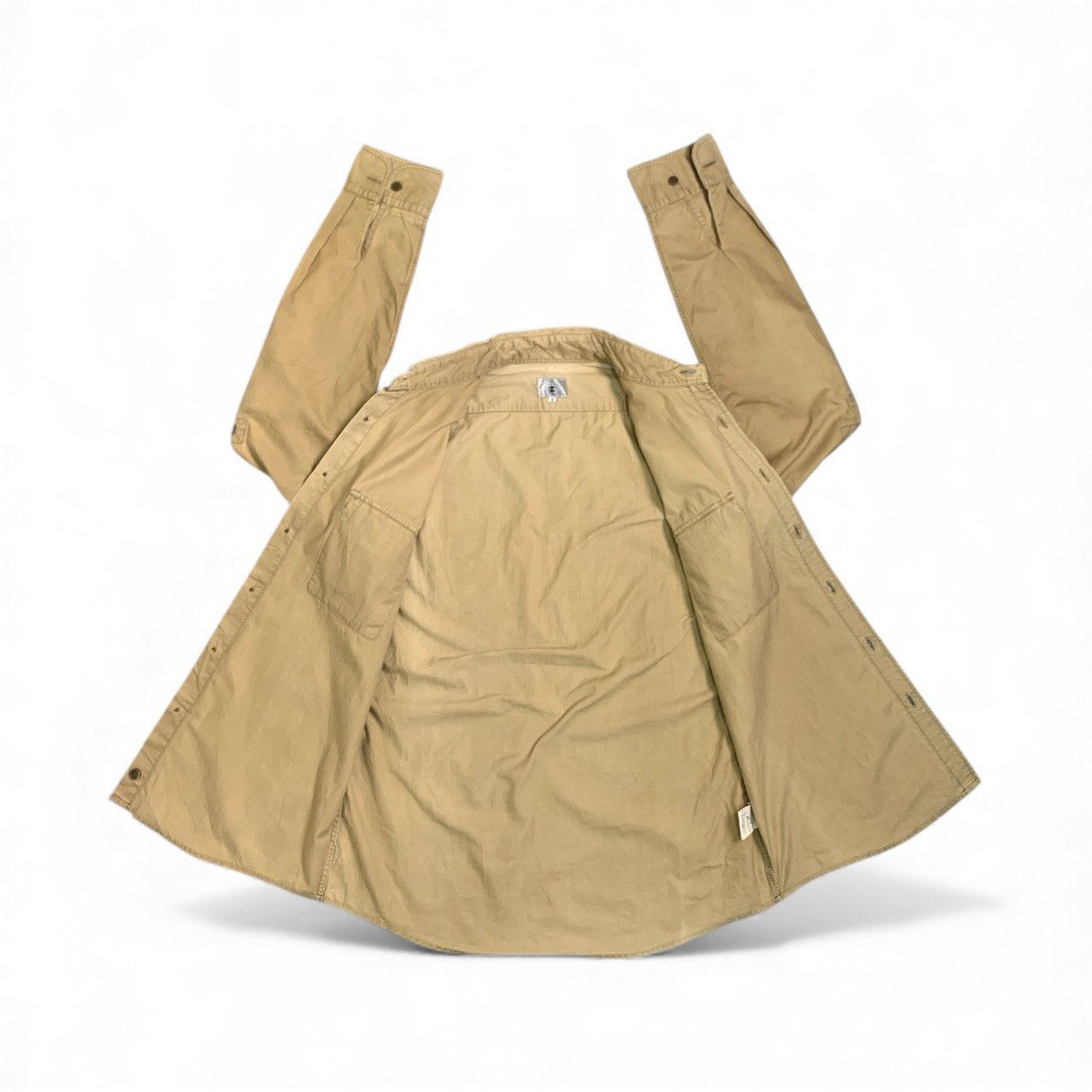 Takeo Kikuchi Rare Takeo Kikuchi Khaki Button Down Roll Up Sleeve Shirts Size US L / EU 52-54 / 3 - 3 Thumbnail