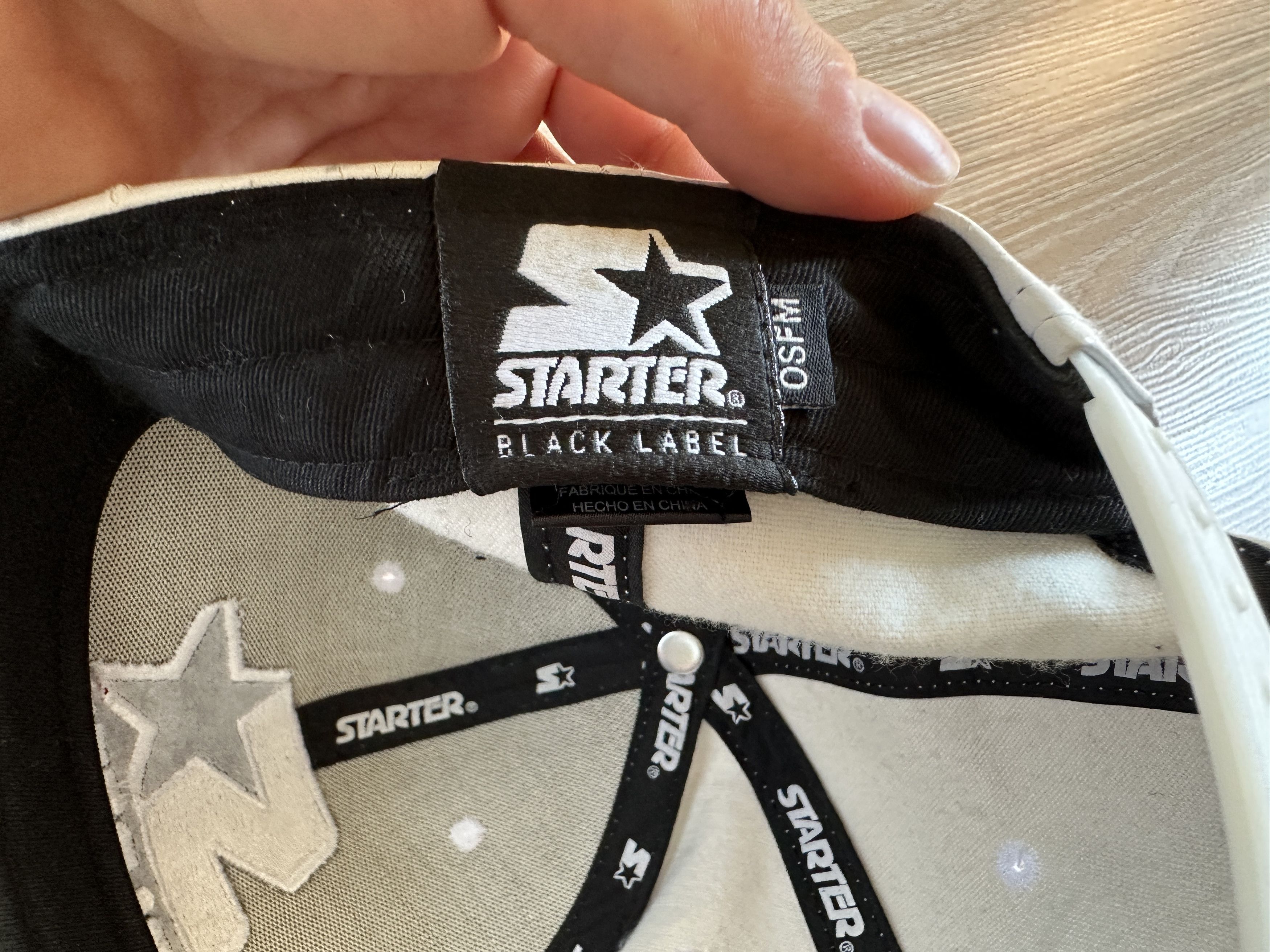 Starter × Vintage Starter White PU Leather Perforated Snapback Hat Size ONE SIZE - 6 Thumbnail