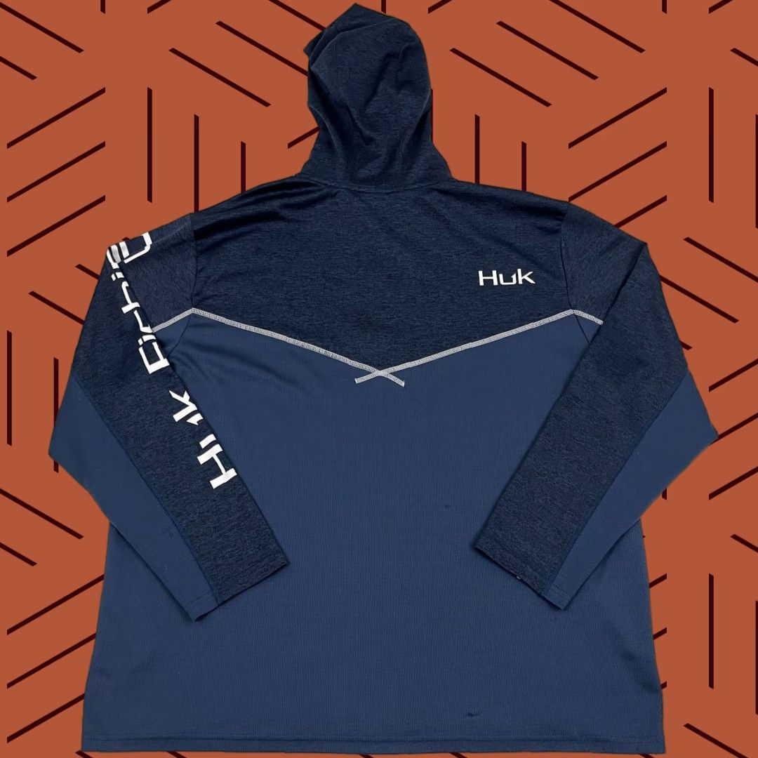 Vintage Huk Icon Coldfront Hoodie Mens 2XL Blue Performance Fishing Quarter Zip Pullover Jacket Size US XXL / EU 58 / 5 - 1 Thumbnail