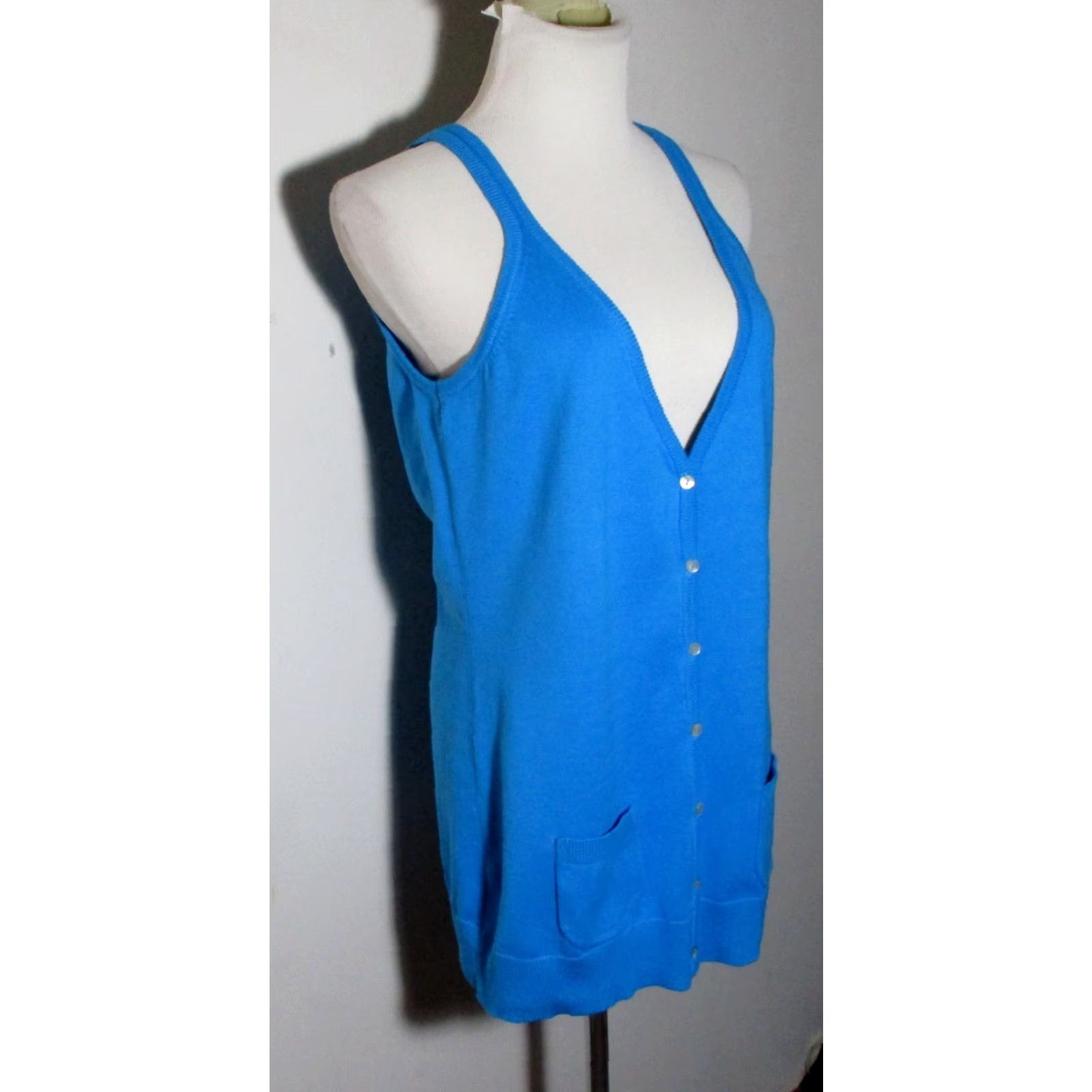 Tom Tailor TOM TAILOR Blue Sleeveless Cardigan Tank Sweater Vest Women's Size L NWT Size L / US 10 / IT 46 - 3 Thumbnail