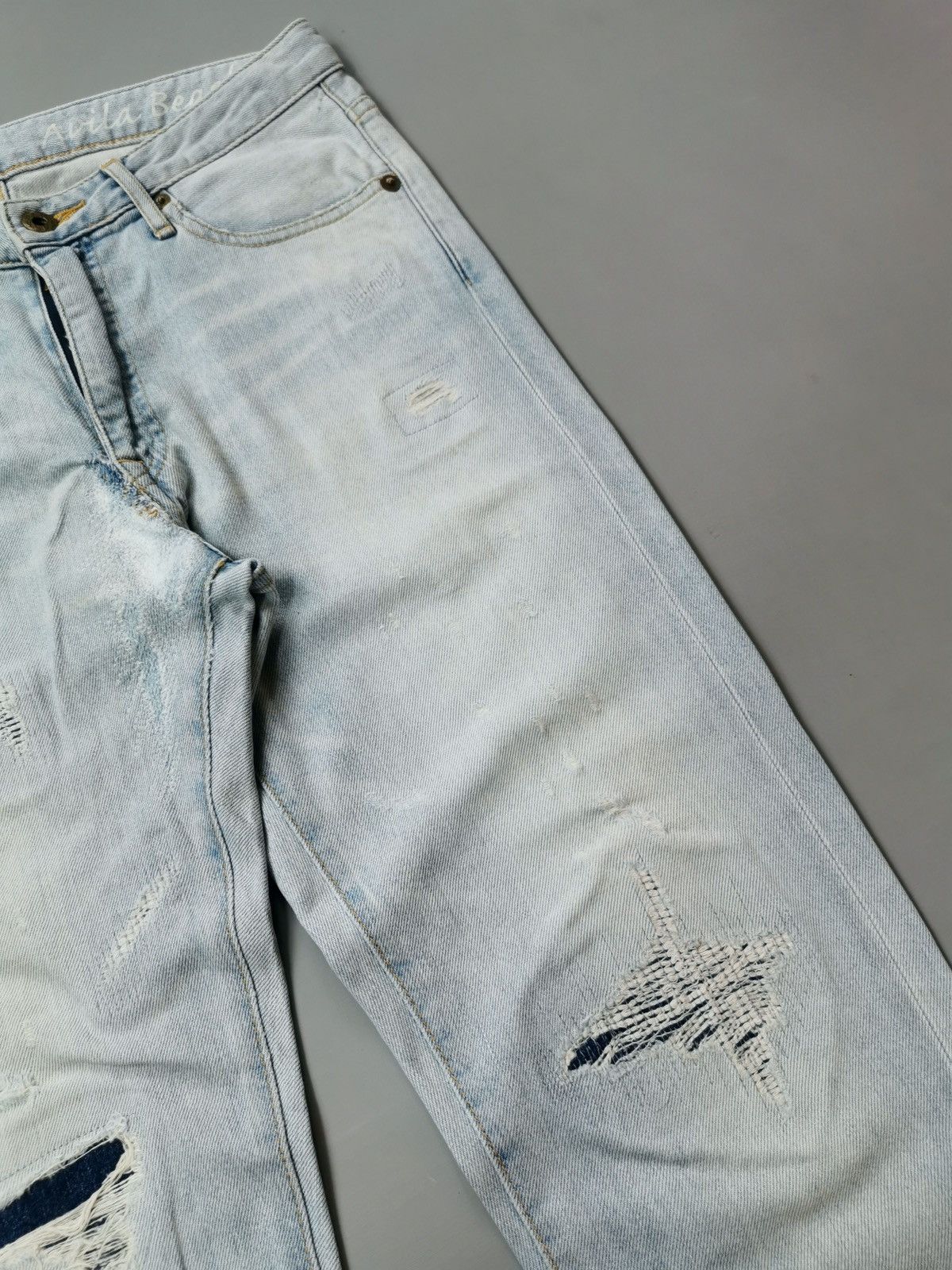 Pure Blue Japan Avila Beach Japan Blue Distressed Reworked Skinny Jeans Size US 30 / EU 46 - 4 Thumbnail
