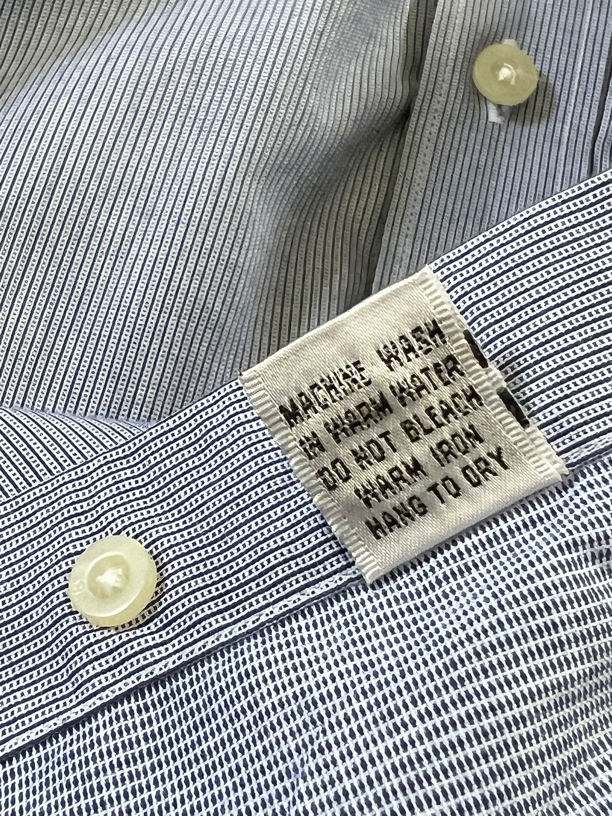 Balenciaga × Vintage Vintage Balenciaga Classic Logo Blue Stripes Button Up Shirt Size US L / EU 52-54 / 3 - 13 Thumbnail