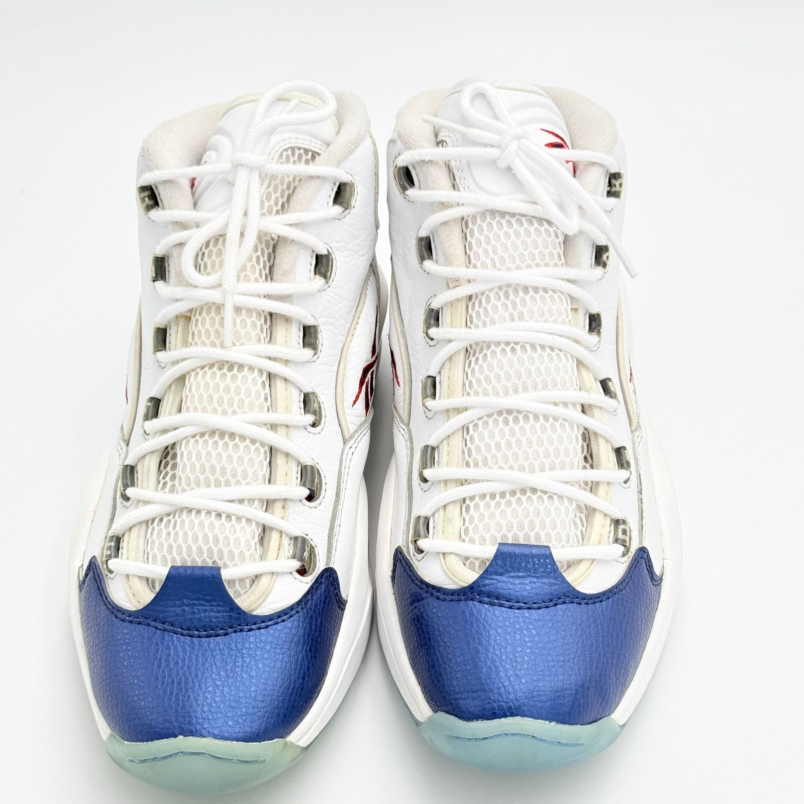 Reebok Reebok Question Mid Blue Toe Allen Iverson White Blue Size US 12 / EU 45 - 6 Thumbnail