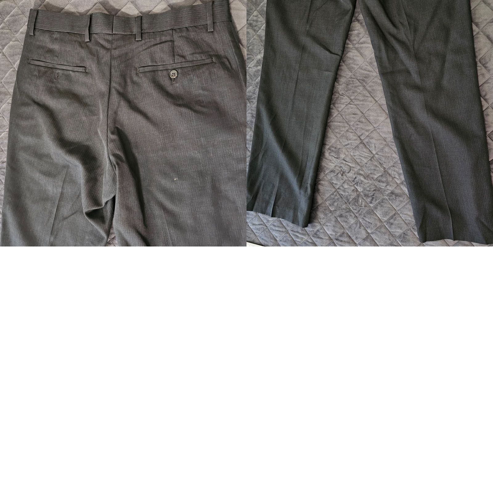 Perry Ellis Perry Ellis Portfolio Men's Dress Pants 32 x 30 Heather Black Semi-Stripe Flat Front Classic Straight Leg Dress Pants Mens 32 Black Size US 32 / EU 48 - 8 Thumbnail