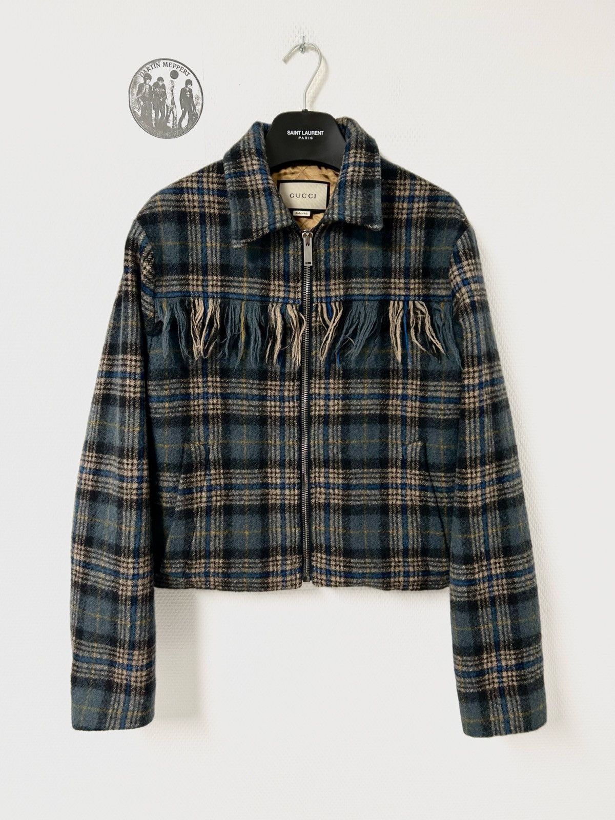 Gucci FW2017 1/1 Sample Fringe Plaid Zip Jacket Size US M / EU 48-50 / 2 - 1 Thumbnail