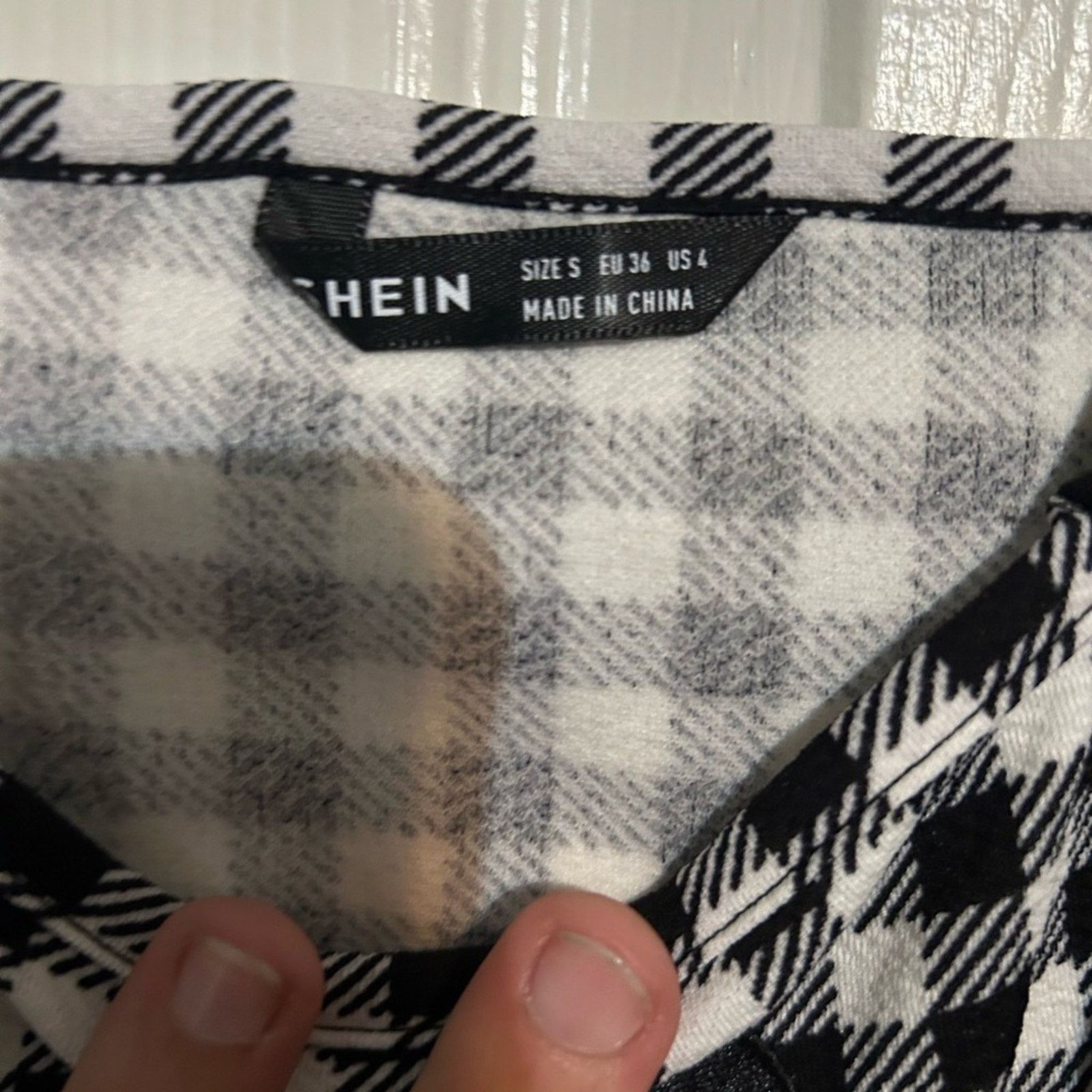Shein SHEIN Black and White Gingham Mini Dress Size S / US 4 / IT 40 - 2 Thumbnail