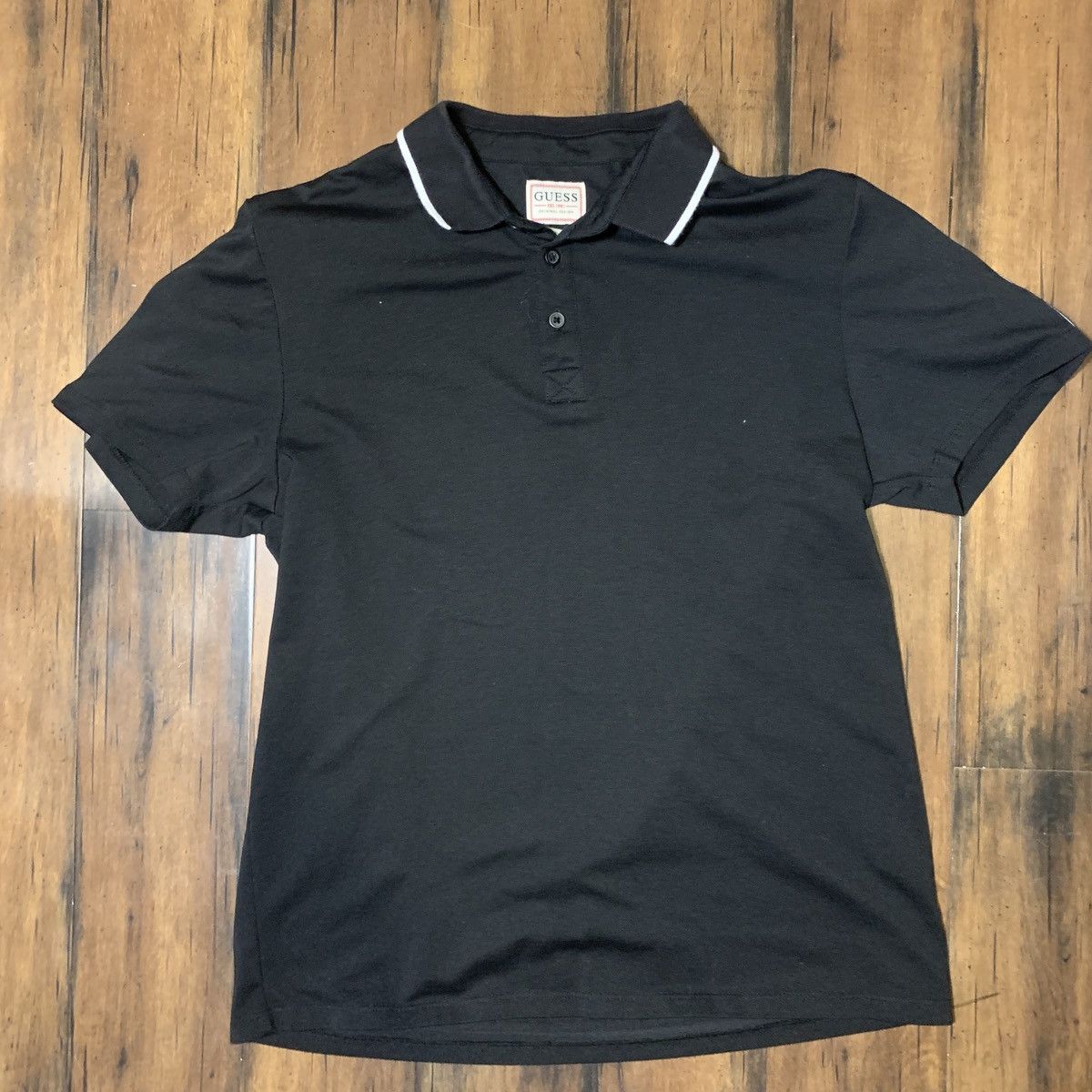 Guess Guess black polo w sleeve decal Size US S / EU 44-46 / 1 - 1 Thumbnail