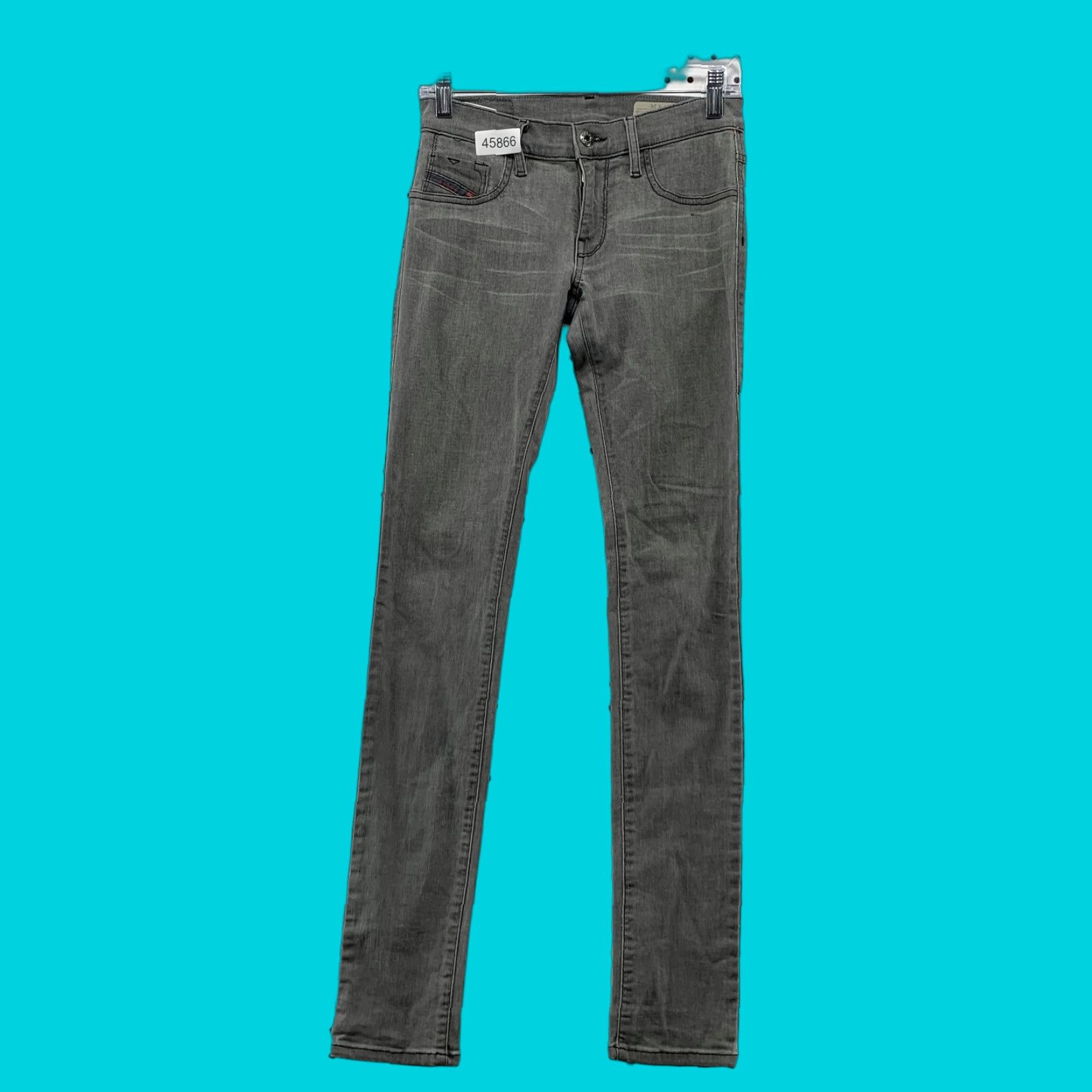 Diesel Diesel Jeans Womens 26 Gray Stretch Jeggings Low Rise 26x32.5 Slim 5-Pocket Denim Leather Logo No Vintage N/A Size 26" / US 2 / IT 38 - 1 Thumbnail