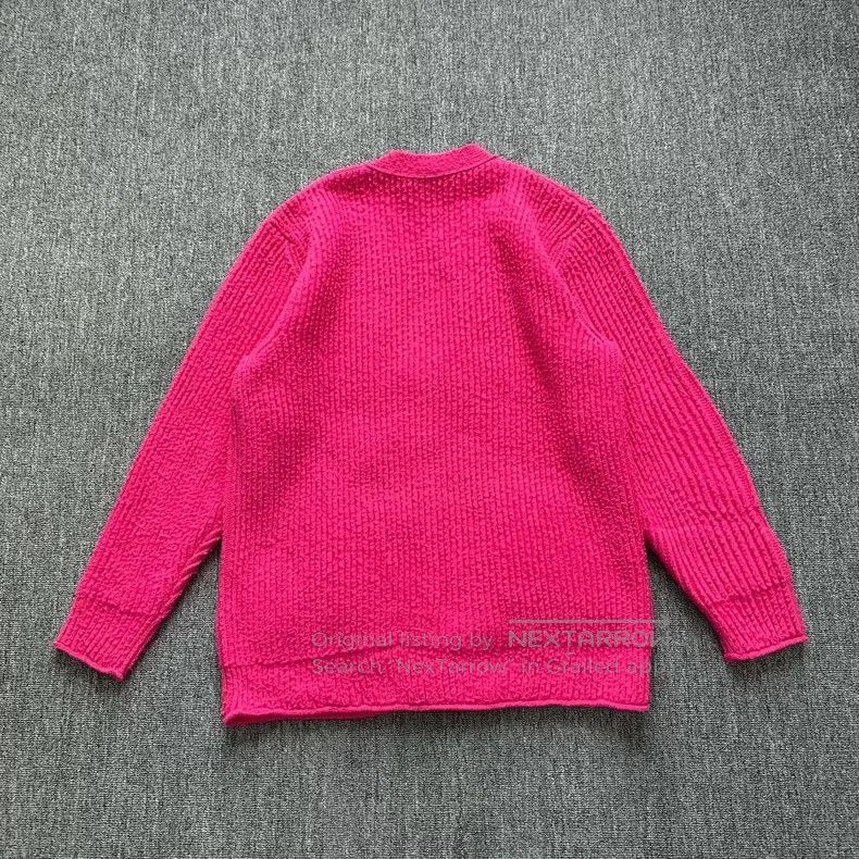 Balenciaga Balenciaga Rose red V-neck wool knitted cardigan jacket Size M / US 6-8 / IT 42-44 - 2 Thumbnail