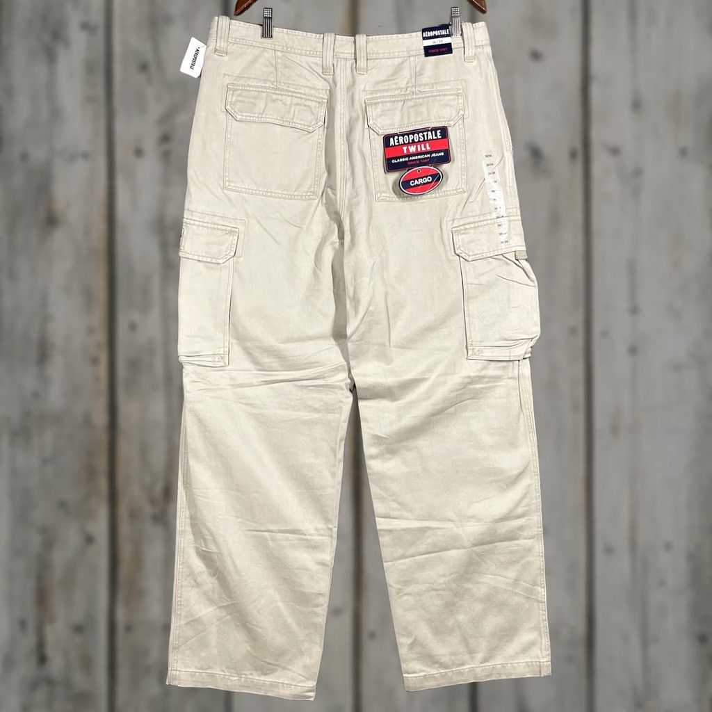 Vintage VINTAGE Aeropostale Cargo Pants Men's 36x32 Beige Heavy Cotton Loose Baggy Y2K Size US 36 / EU 52 - 1 Thumbnail