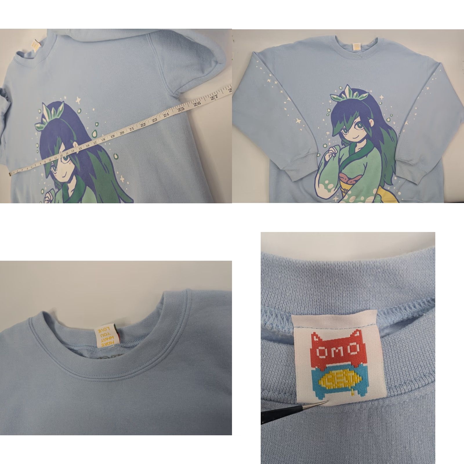 OMOCAT VINTAGE OMOCAT x YO-KAI WATCH Fubuki-Hime Shou Kyou Sweatshirt XL Blue OMOCAT Shirt Unisex Adults Sweatshirt Anime, Fantasy, Japanese, Manga RARE Size US XL / EU 56 / 4 - 8 Thumbnail