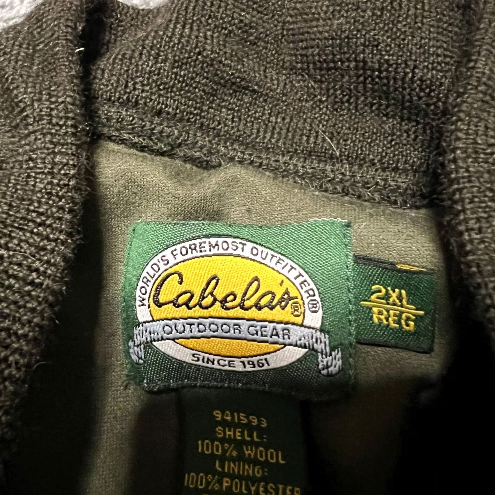 Vintage Cabela's Sweater Green 100% Wool Elbow Pad Hunting Heavy Outdoor Henley Mens 2XL Green Elk Pad? Size US XXL / EU 58 / 5 - 6 Thumbnail