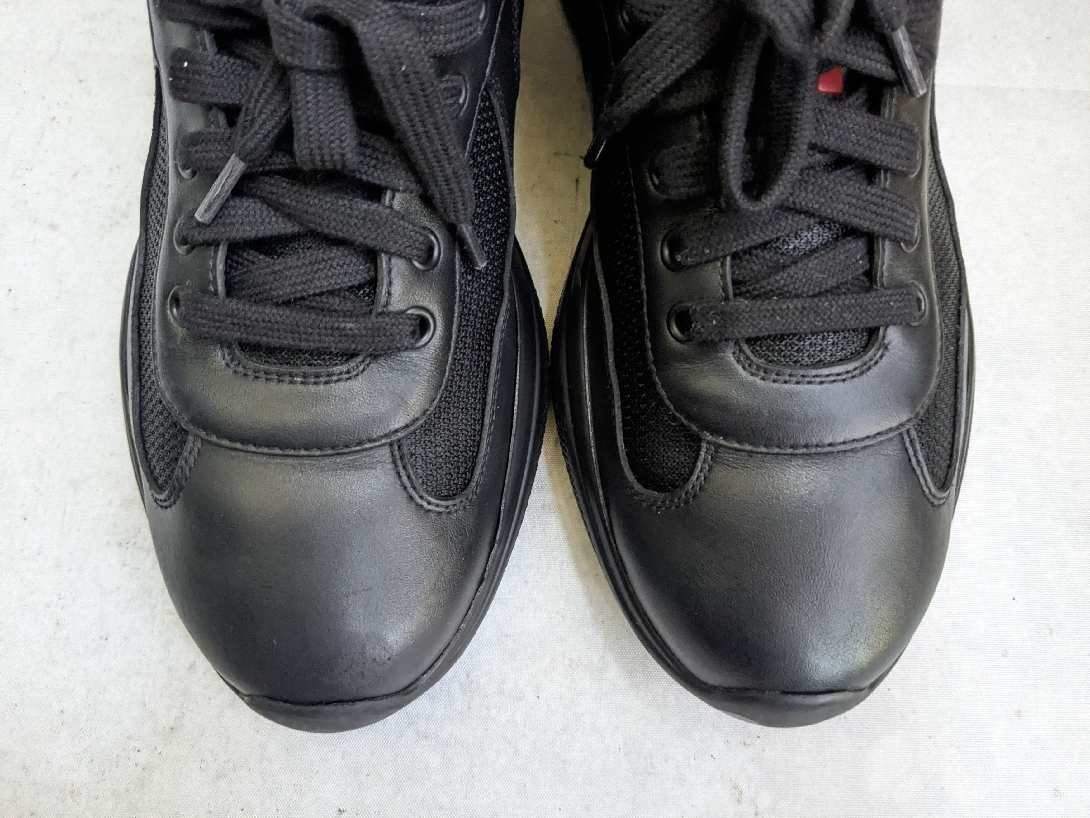 Prada Prada America's Cup Sneakers Black 9.5 Low Tops Leather Red Size US 9.5 / EU 42-43 - 3 Thumbnail
