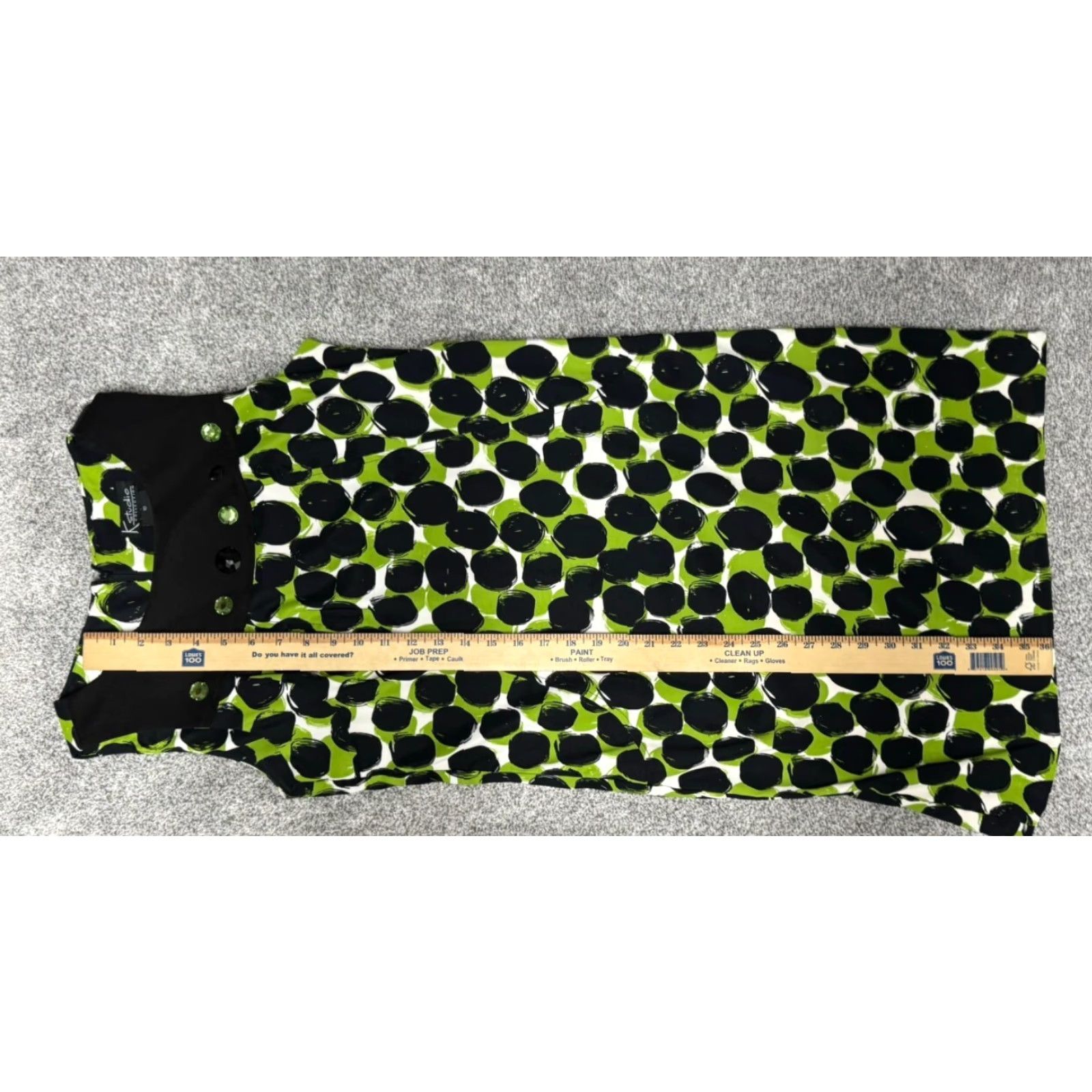 Vintage VINTAGE 90s Y2K Does 60s Shift Dress Size 10 Mod Polka Dot Rhinestones Knee Length Green Womens Size L / US 10 / IT 46 - 8 Thumbnail