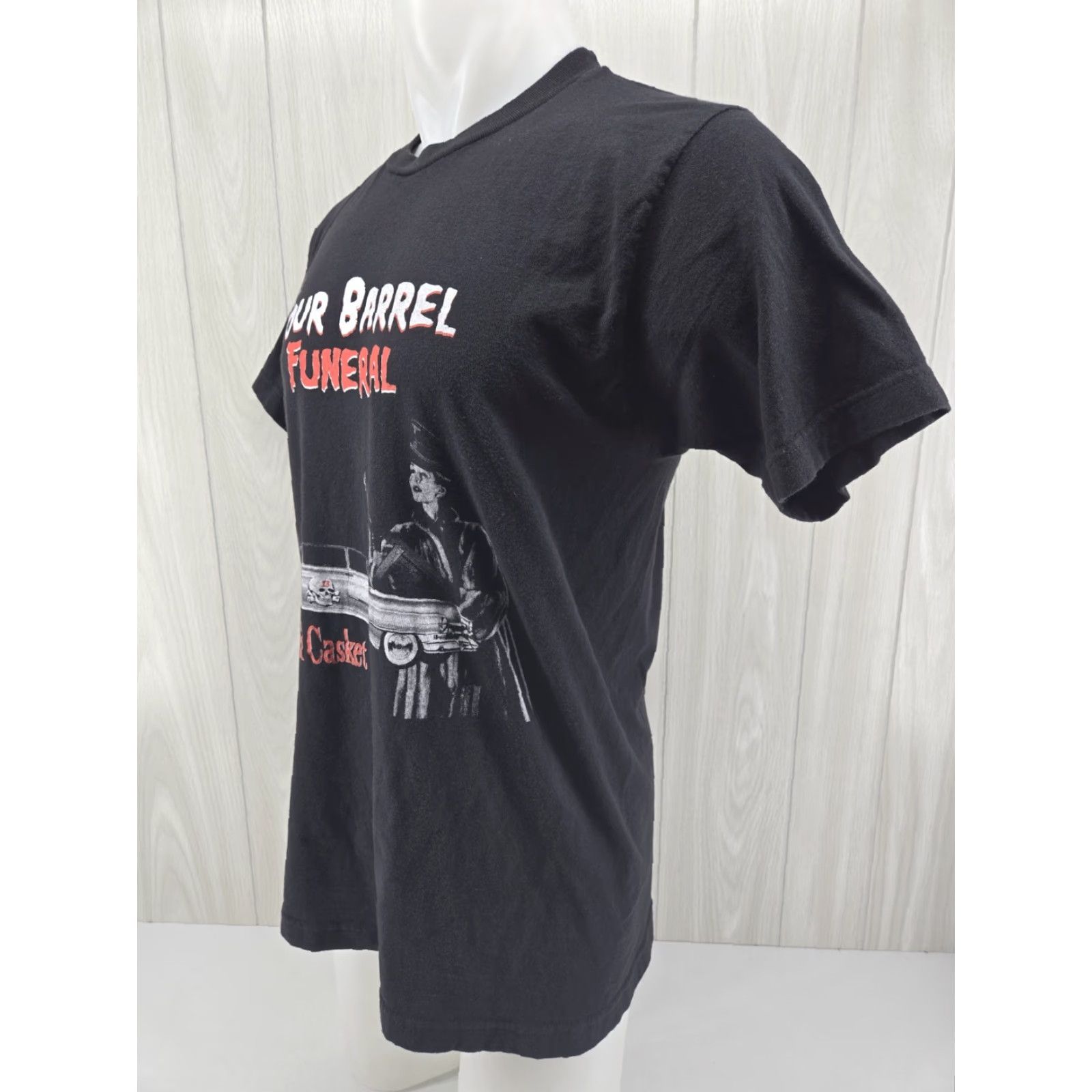 Tultex Tultex The Four Barrel Funeral Band T Shirt fabric Cotton Blend Black Solid Halloween Mens L NS Size US L / EU 52-54 / 3 - 4 Thumbnail