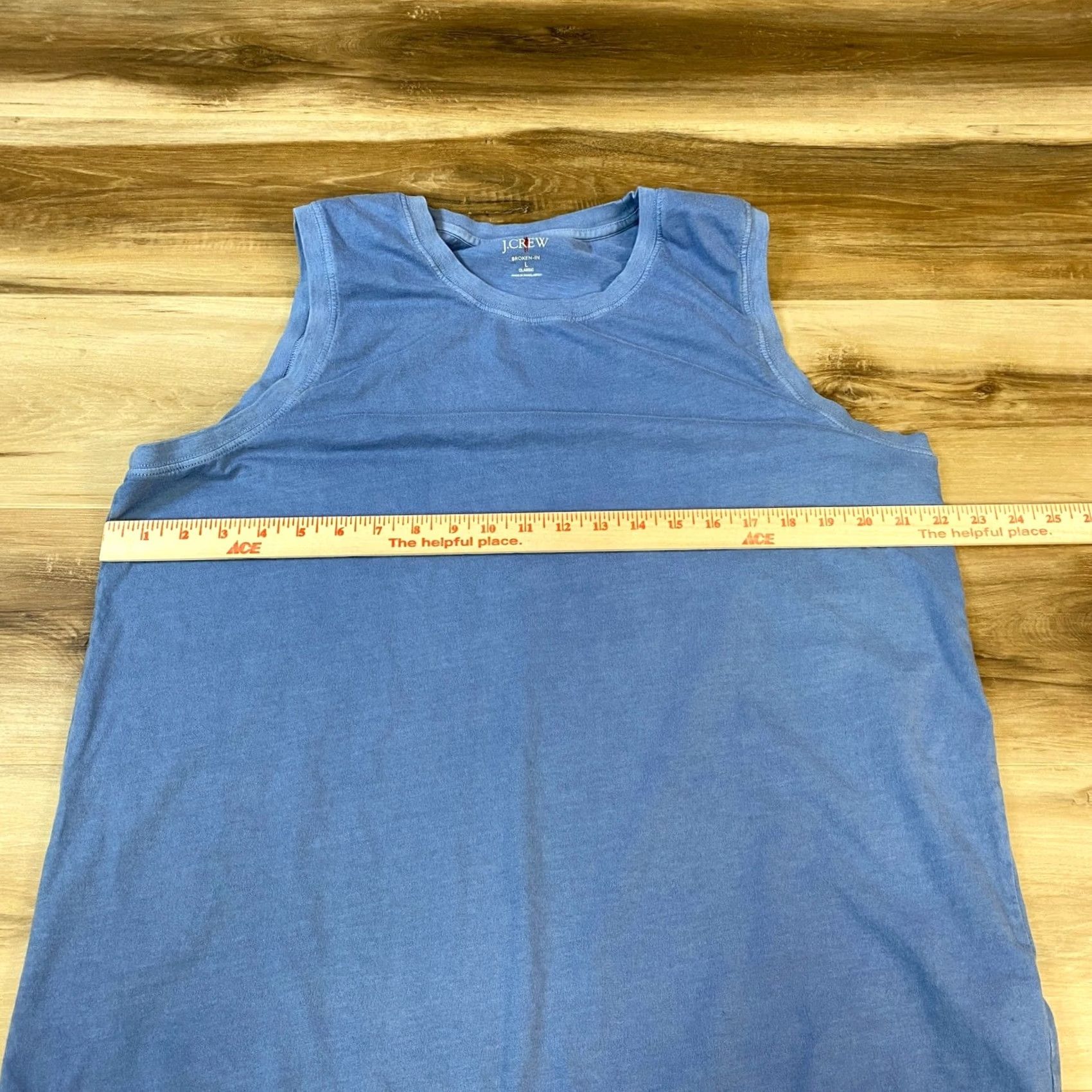 J.Crew J.Crew Tank Top Mens Large Broken-In Cotton Classic Fit Blue Summer Tank Top Sleeveless Crew Neck T-Shirt Size US L / EU 52-54 / 3 - 7 Thumbnail