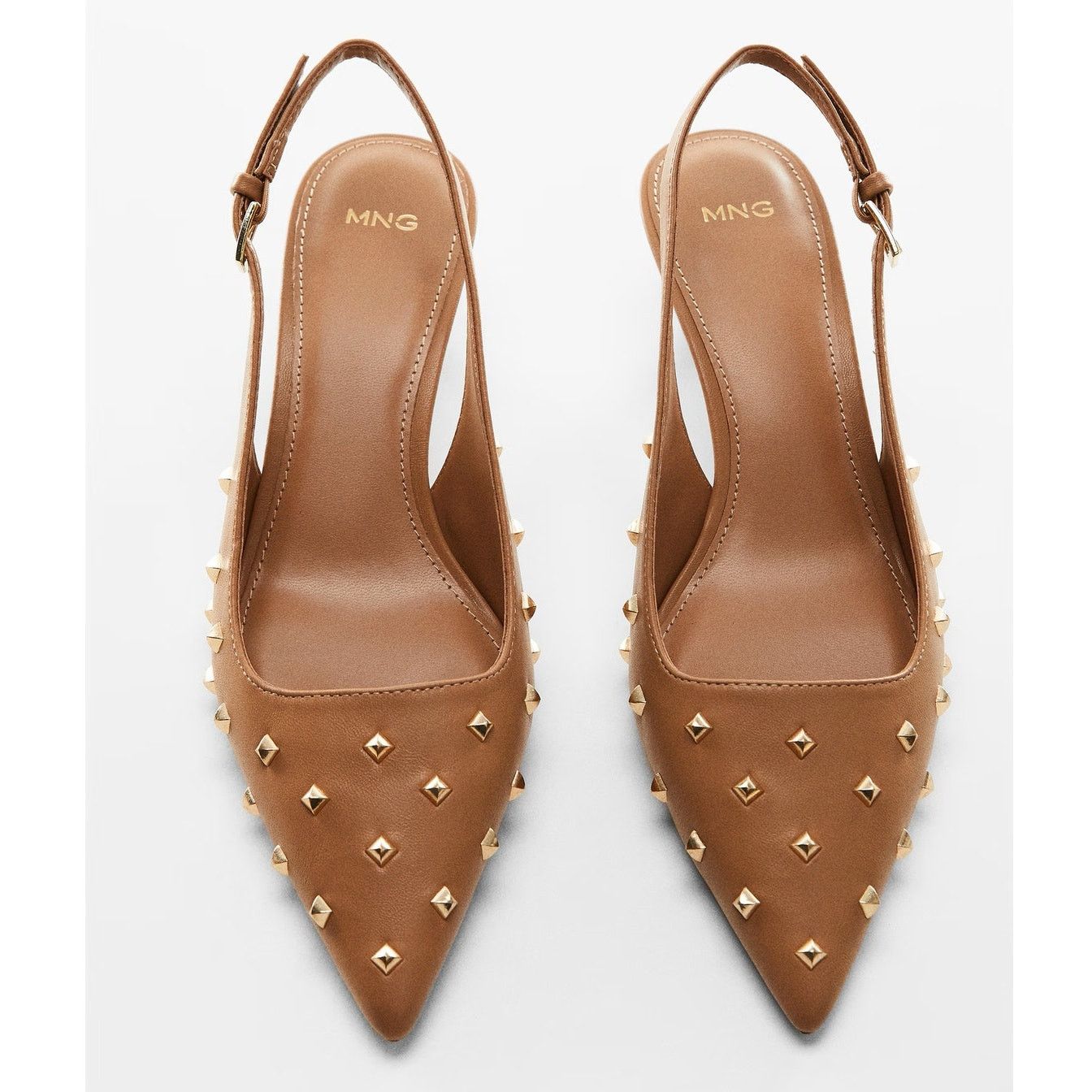 Zara Mango Studded Pointed Toe Slingback Kitten Heels NWT Size US 9.5 / IT 39.5 - 15 Thumbnail