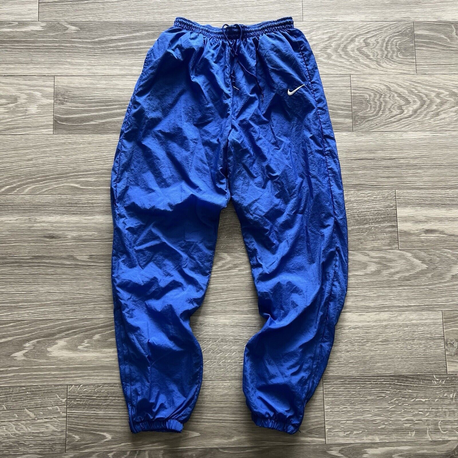 Nike Blue 90s Nike Nylon Baggy Track Pants Mens Medium Size US 30 / EU 46 - 1 Thumbnail
