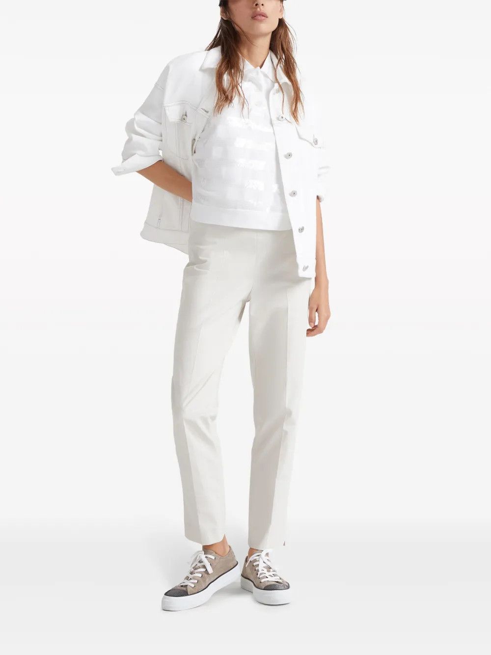 Brunello Cucinelli o1la1rc1a0425 Pants in Off White Size 27" / US 4 / IT 40 - 4 Thumbnail
