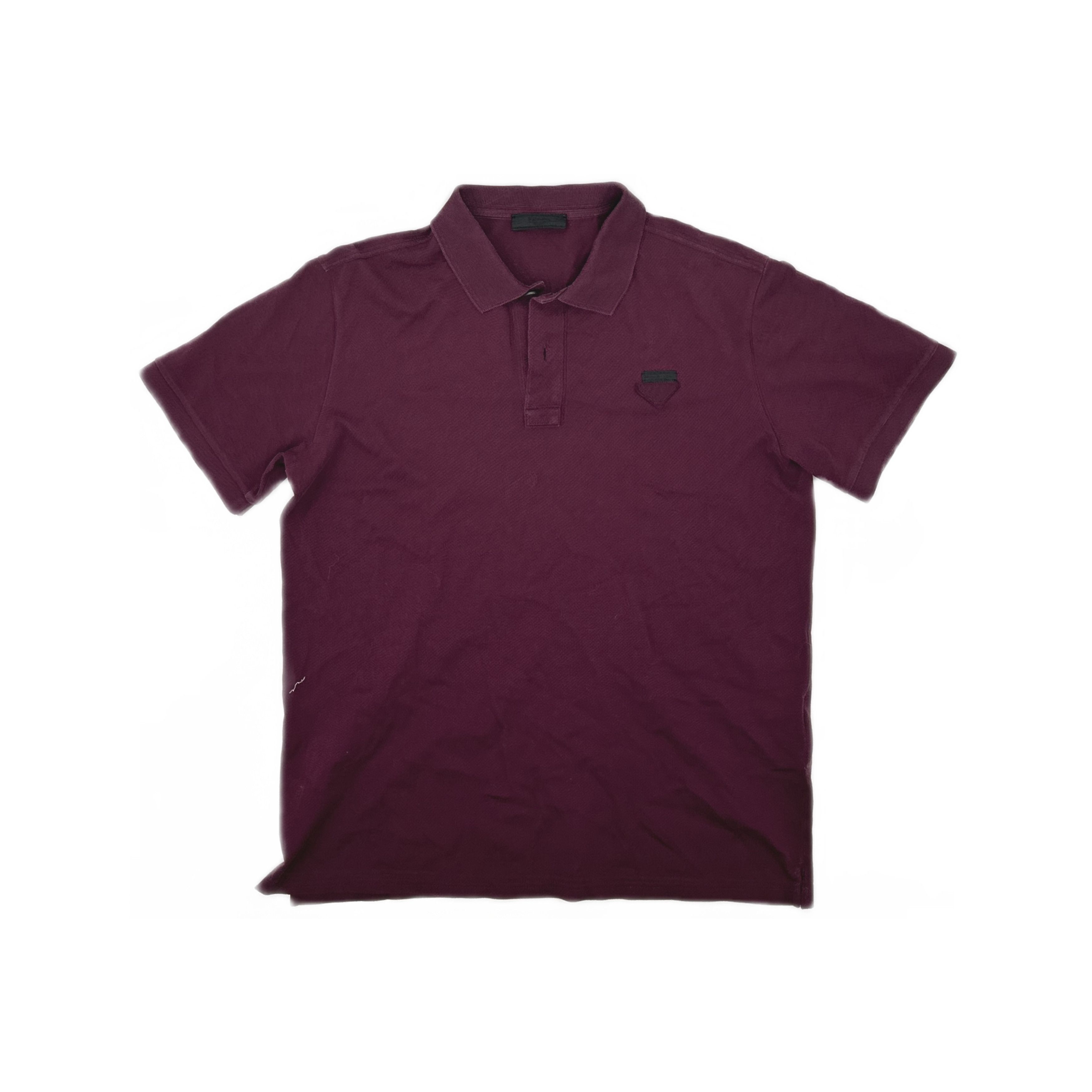 Prada Prada Logo Polo Shirt Dark Red Size M Size US M / EU 48-50 / 2 - 1 Thumbnail