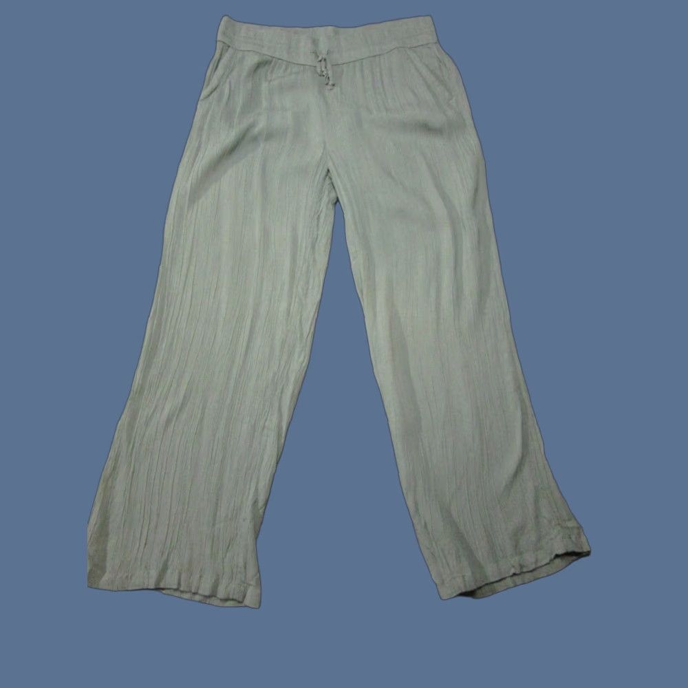 prAna Pants Womens XL Sage Green Modal Willow West Wide Leg Gauze Drawstring