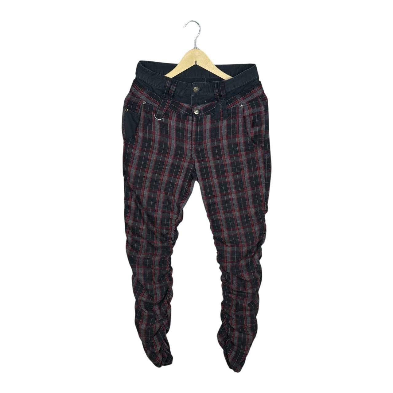 Japanese Brand RagOut Japanese Plaid Punk Double Waist Pants Red Tartan Size US 30 / EU 46 - 1 Thumbnail