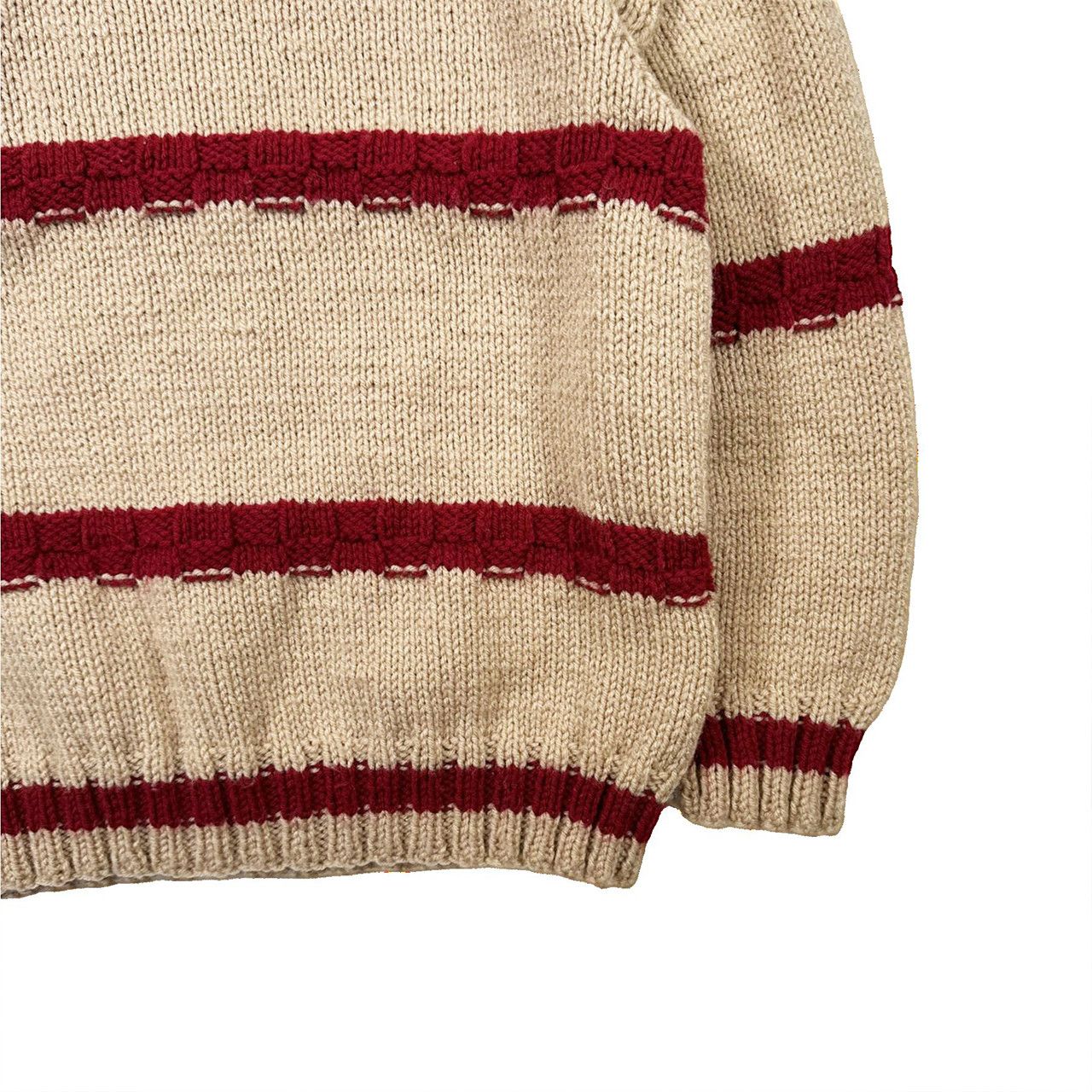 Vintage Vintage 90s Brown & Red Knit Sweater Size US S / EU 44-46 / 1 - 3 Thumbnail