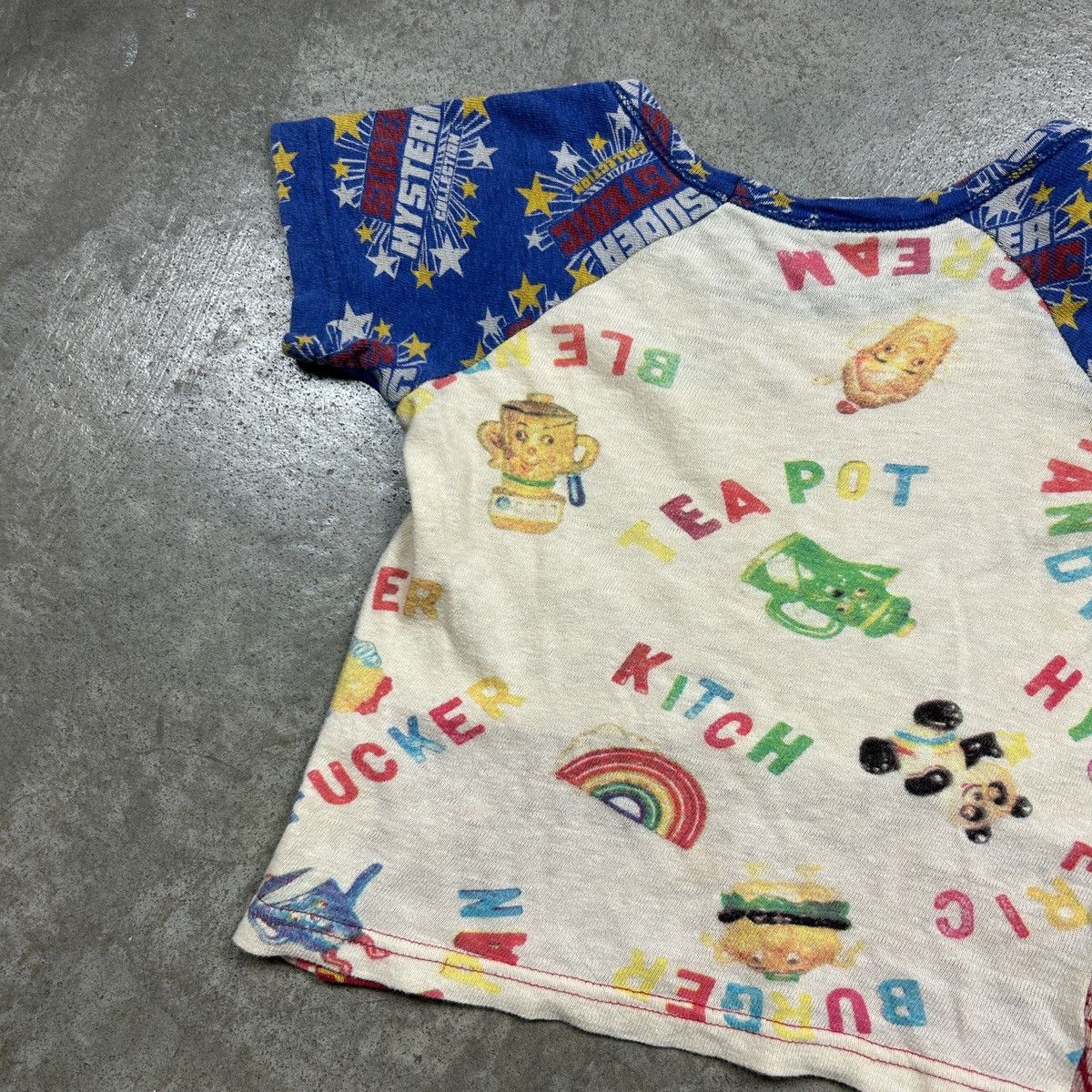 1990s Hysteric Mini Baby Tee Full Print
