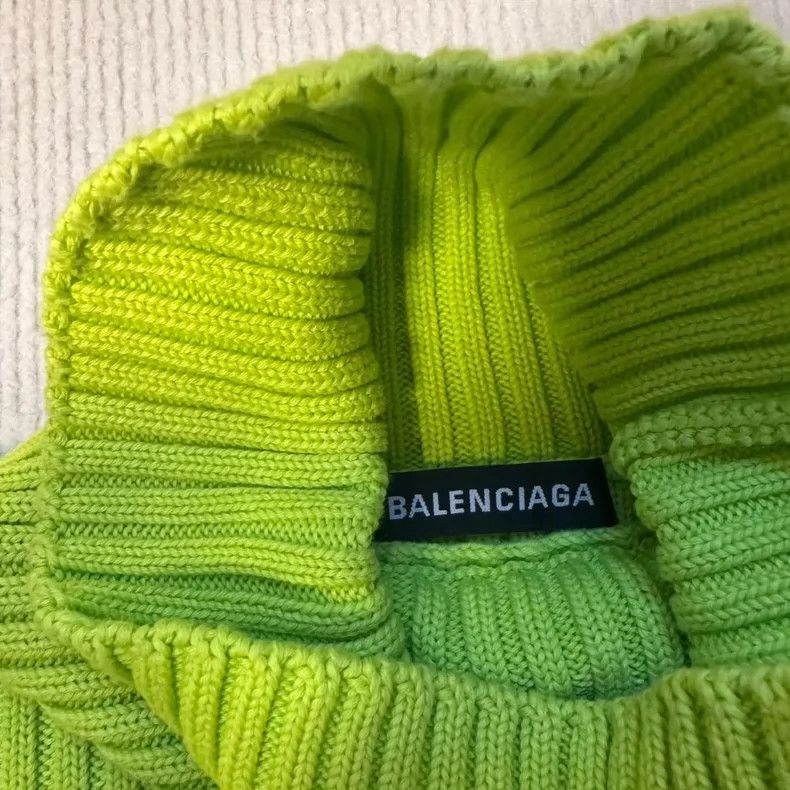 Balenciaga Balenciaga Green Logo Printed High Neck Loose Fit Long Sle Size XS / US 0-2 / IT 36-38 - 3 Thumbnail