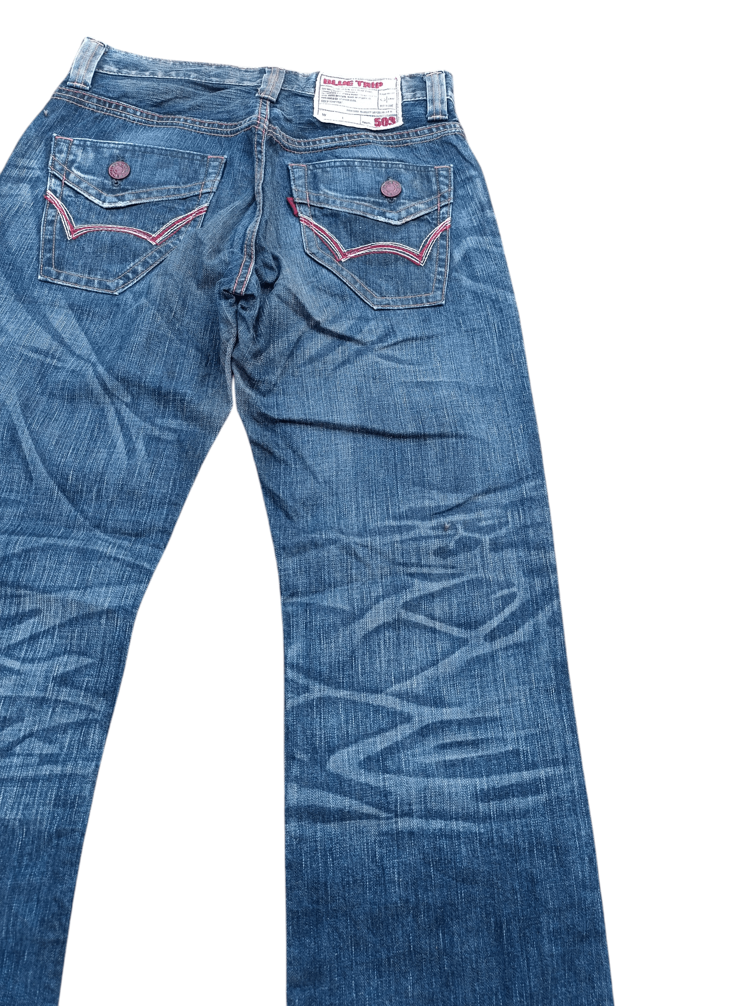 Edwin × Japanese Brand Vintage Edwin 503 Bootcut Whiskers Faded Denim Size US 30 / EU 46 - 22 Thumbnail