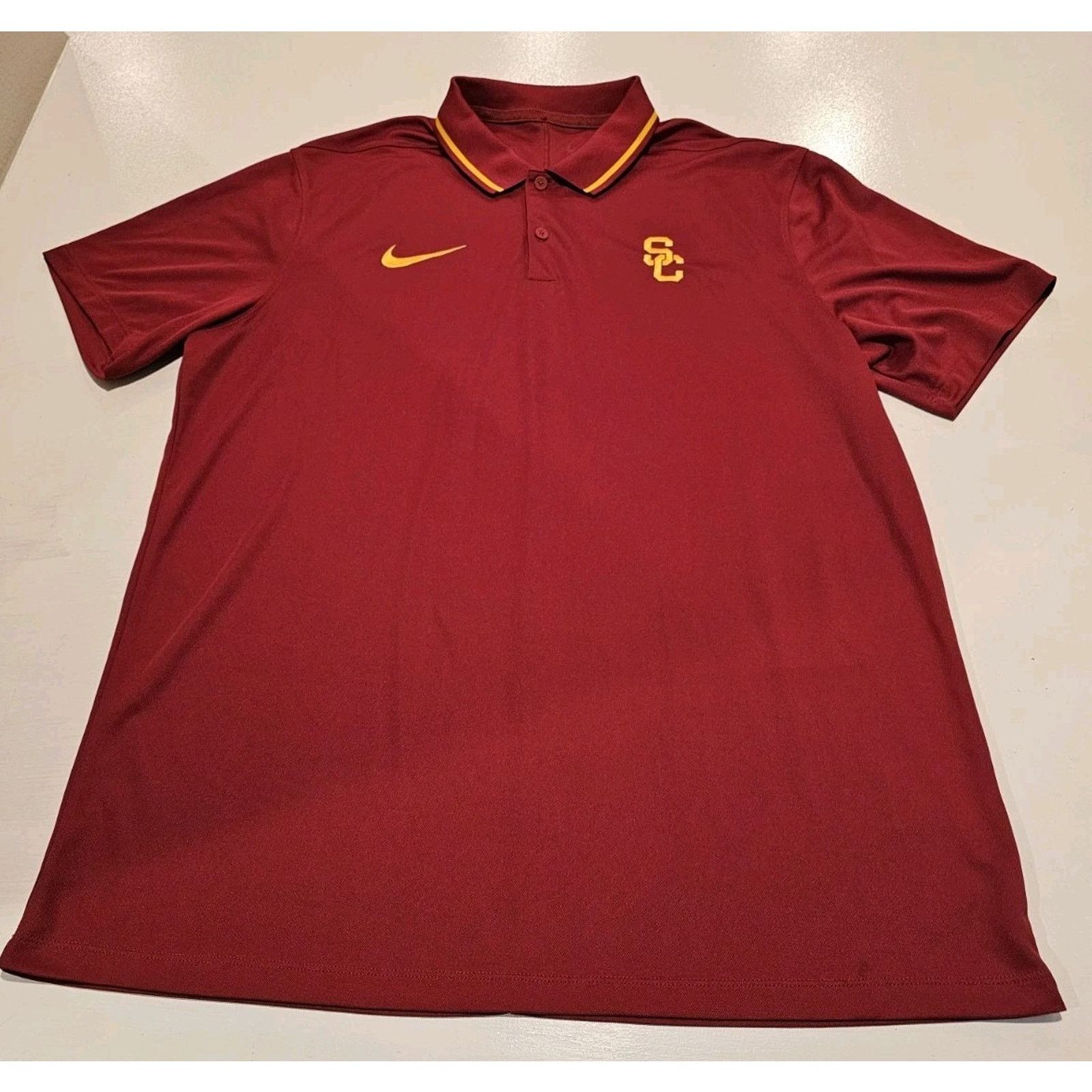 Nike USC Trojans Nike Dri-Fit Polo Men's Cardinal Sz Large Size US L / EU 52-54 / 3 - 1 Thumbnail