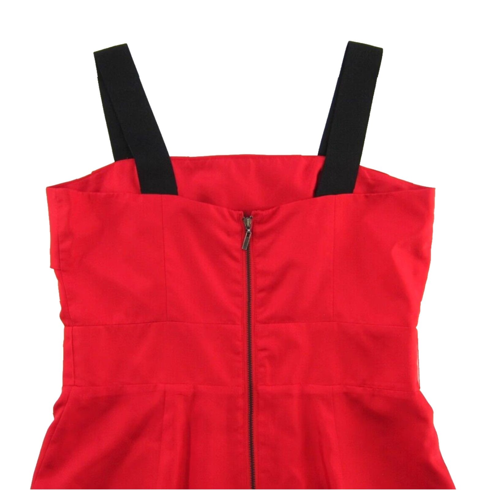 Bebe bebe Red 100% Silk Black Strap Pleated Empire Waist Sheath Party Dress Medium Size M / US 6-8 / IT 42-44 - 5 Thumbnail
