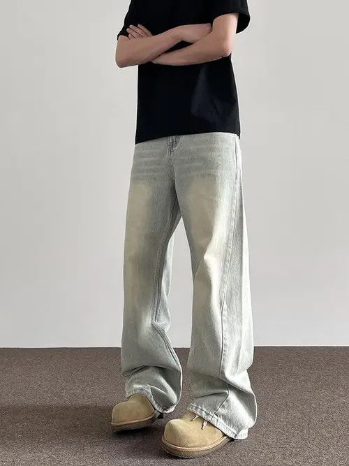 VIBE Light Blue Stacked Denim Jeans, Flared Baggy Jeans Size US 30 / EU 46 - 6 Thumbnail