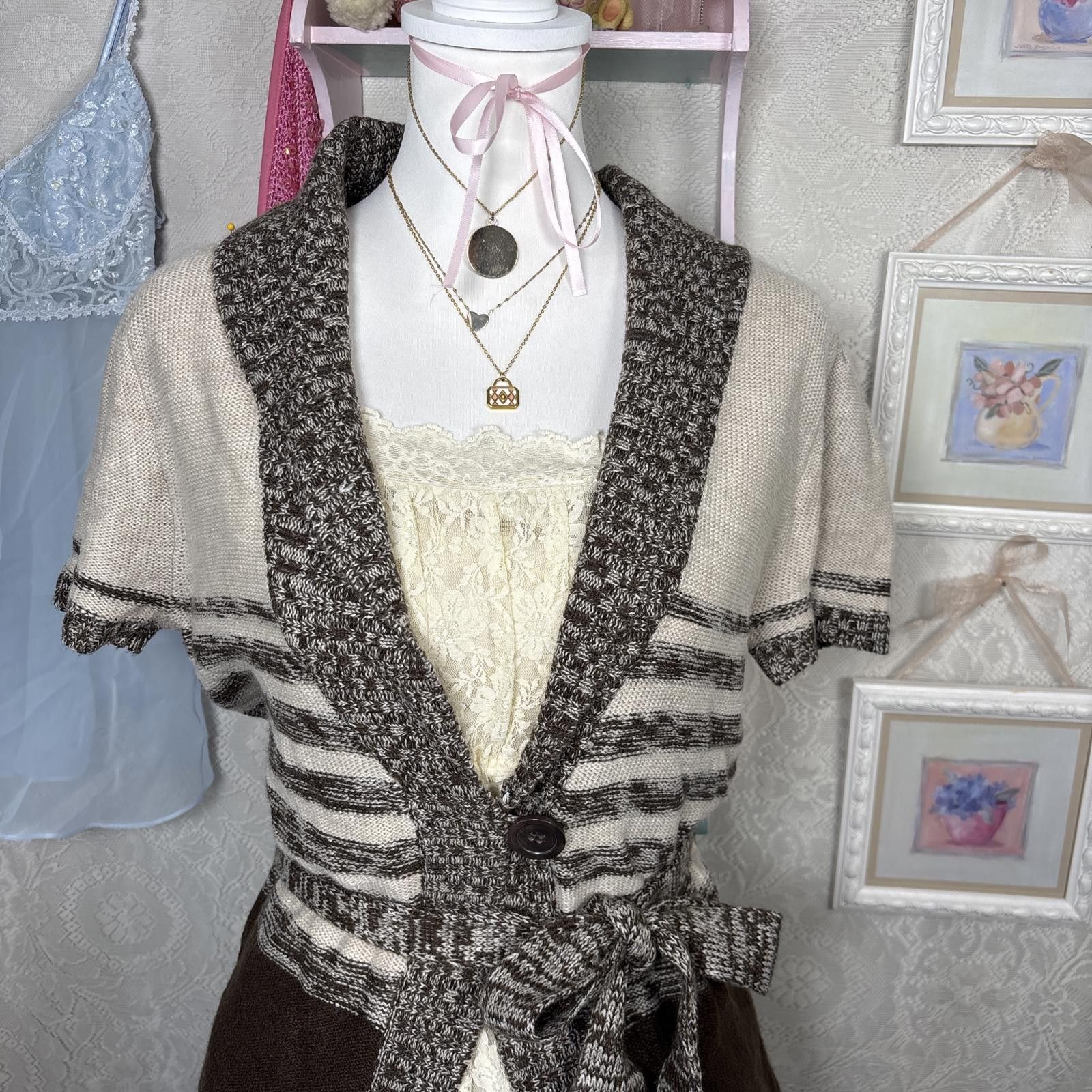 Other vintage knit striped babydoll cardigan Size M / US 6-8 / IT 42-44 - 3 Thumbnail