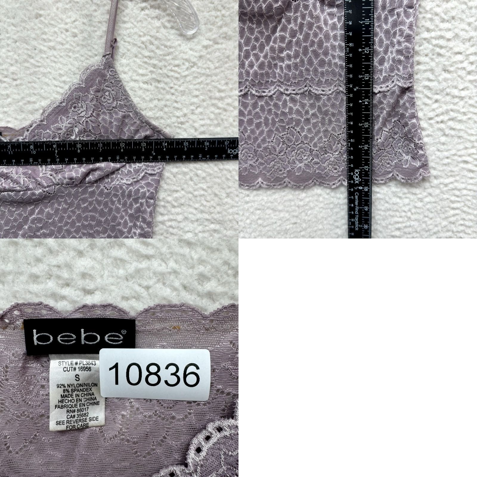 Bebe VINTAGE bebe Camisole Top S Purple Lace Boho Grunge Whimsigoth Y2K Fairy Shirt Womens Size S / US 4 / IT 40 - 8 Thumbnail