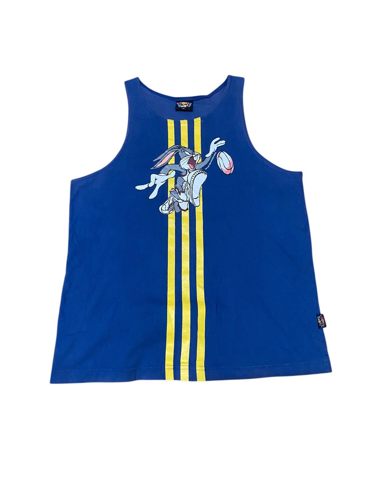Warner Bros Vintage 1996 Bugs Bunny Yellow Stripes Sleeveless Tank Top Size US M / EU 48-50 / 2 - 1 Thumbnail
