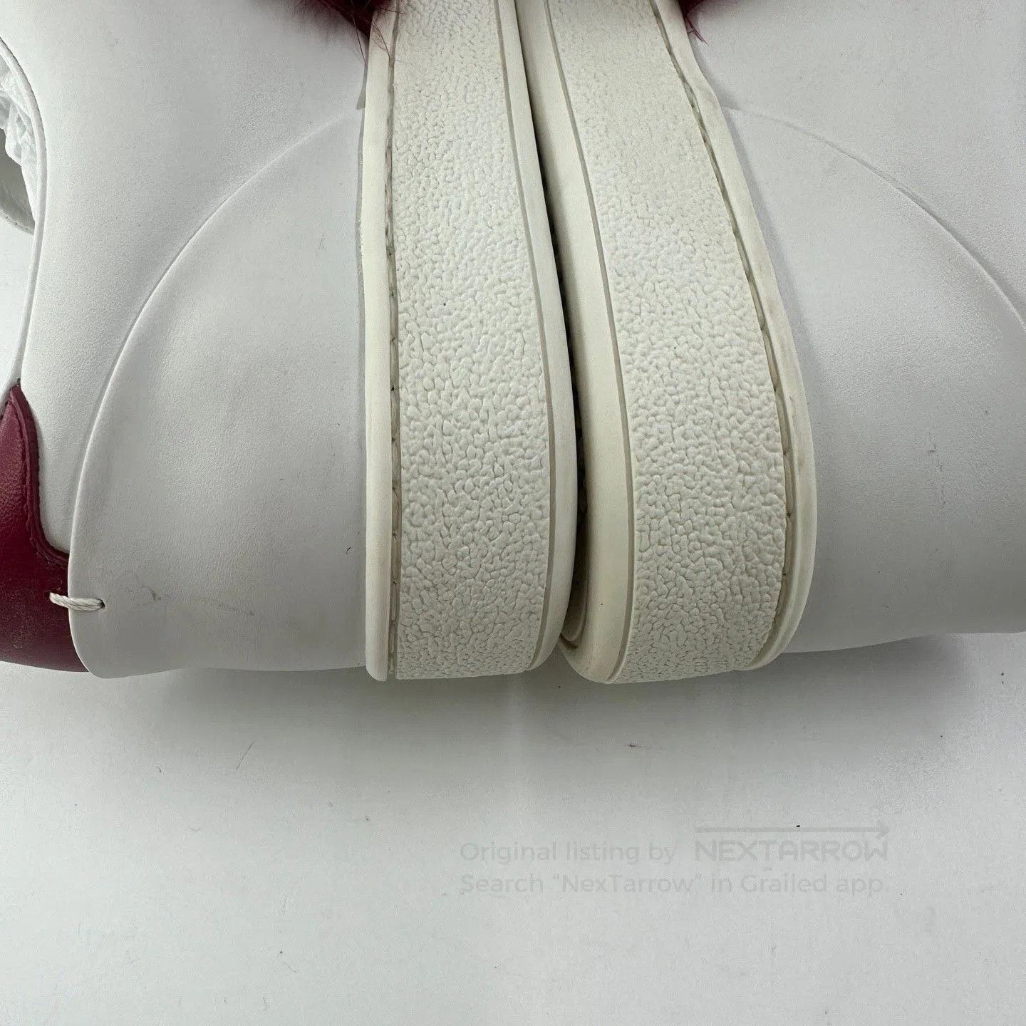 Louis Vuitton LV Red Pink Mink Fur White Sneakers. Size US 6 / IT 36 - 7 Thumbnail