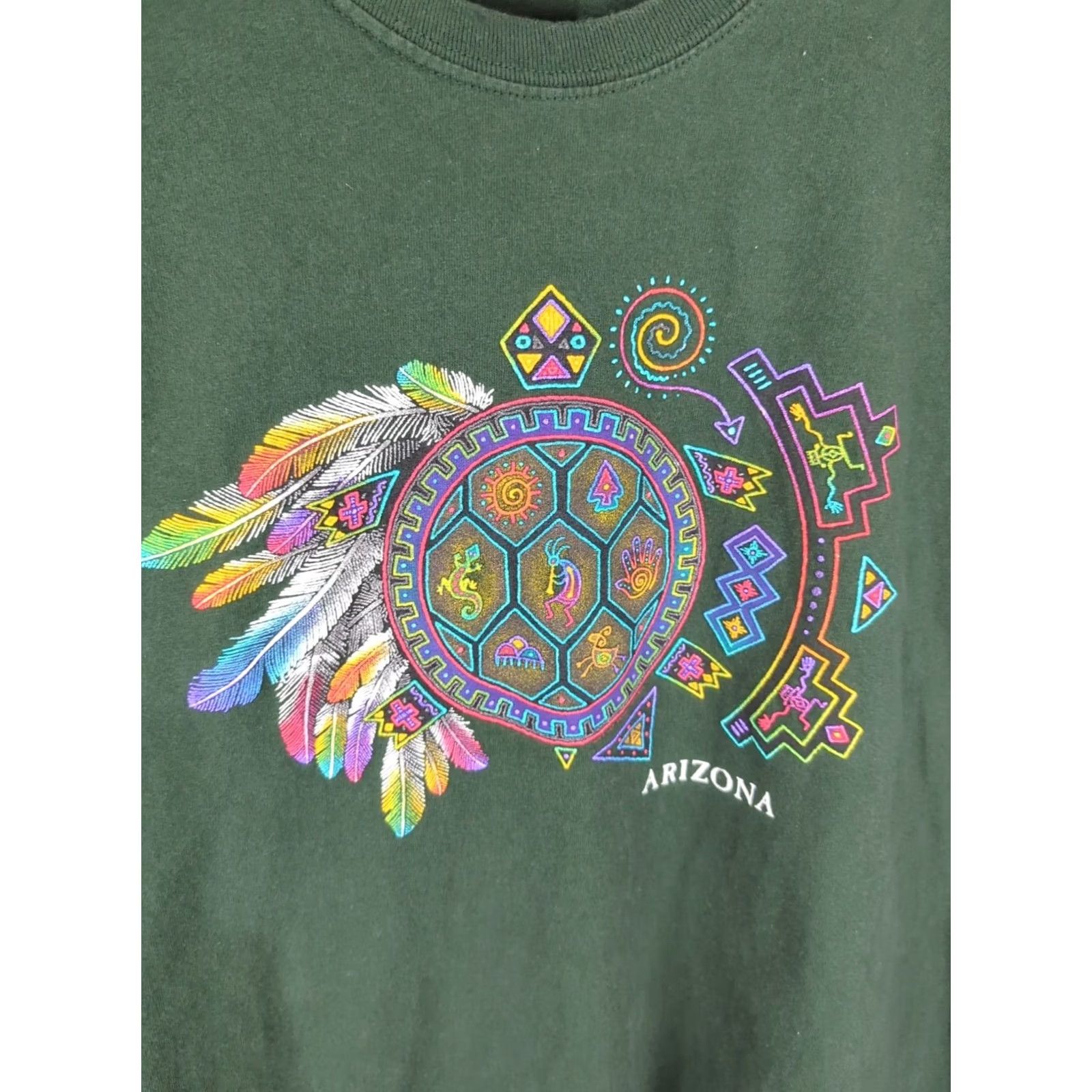 Vintage VINTAGE Arizona T Shirt Sportex Shirt Adult Large Green Crew Neck Short Sleeve Art USA Music 1990s Mens Size US L / EU 52-54 / 3 - 6 Thumbnail