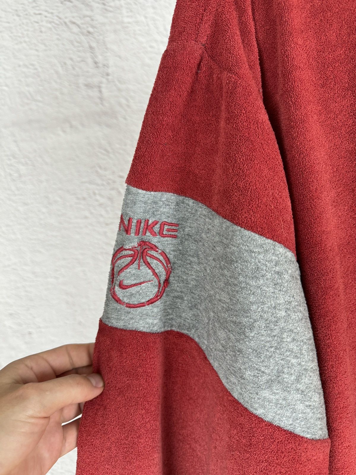 Nike Nike vintage y2k fleece double swoosh distressed sweatshirt Size US L / EU 52-54 / 3 - 16 Thumbnail