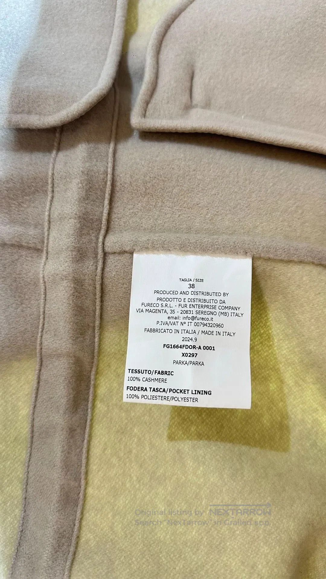Japanese Brand Fabio Gavazzi Women's Cashmere Fur Coat. Size S / US 4 / IT 40 - 9 Thumbnail